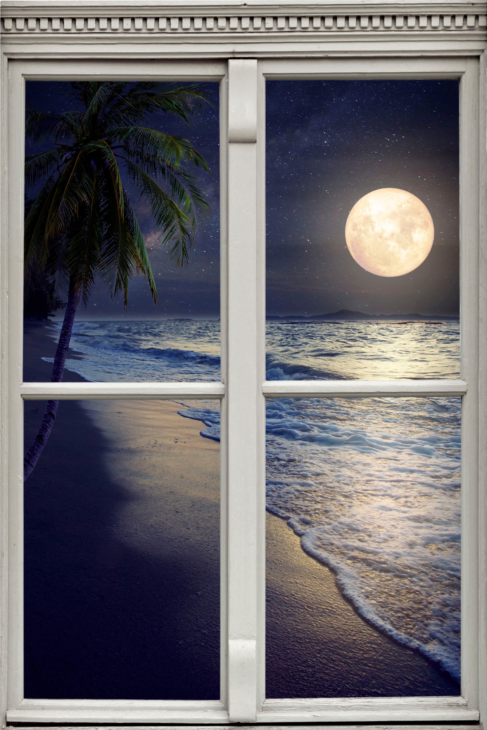 Image of queence Wandsticker "Vollmond" Wandsticker, Wandbild, selbstklebend, 3D, Fenster