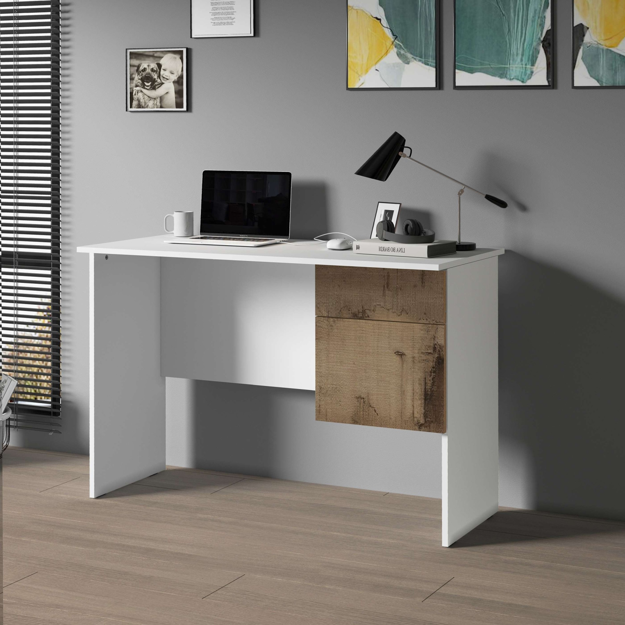 INOSIGN Schreibtisch »Coro, kleiner Computertisch, Bürotisch« mit 1 Tür & 1 Schublade, Breite 110 cm, Made in Italy