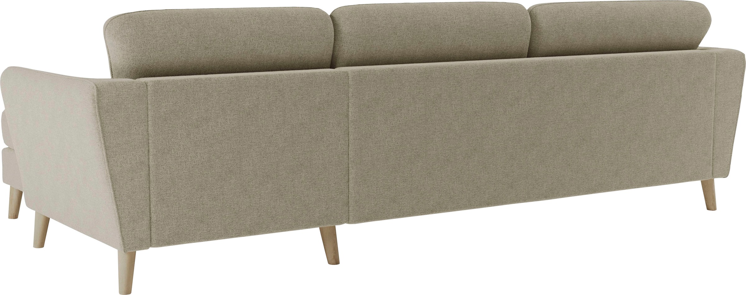 Home affaire Ecksofa »MARSEILLE (279/152cm),L-Form, Rec. rechts/links, verschiedene Bezüge« Massivholzbeine Eiche, Landhausstil, Wellenunterfederung