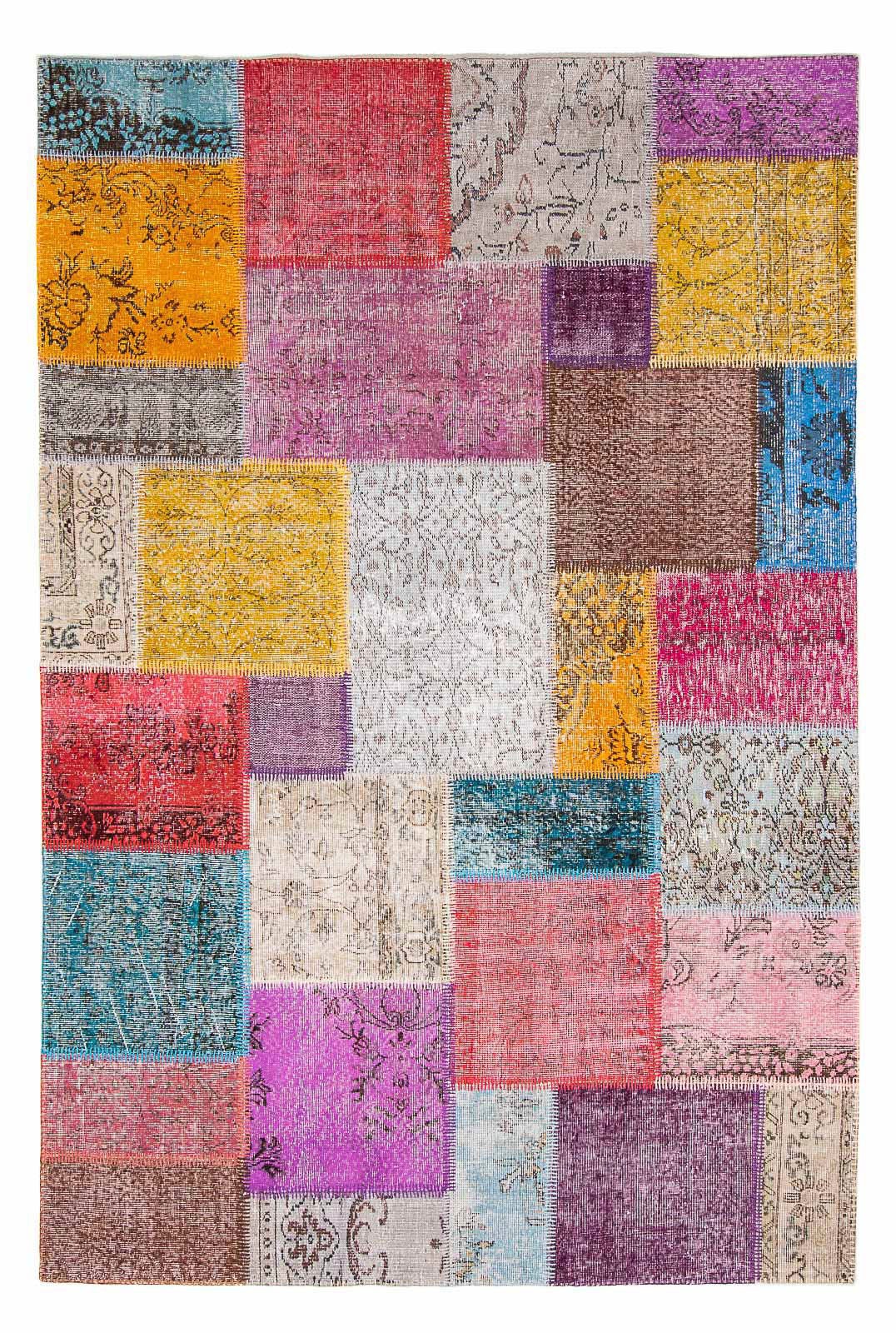 Image of morgenland Wollteppich »Patchwork Patchwork 185 x 123 cm«, rechteckig, 0,8 mm Höhe, Handgeknüpft bei Ackermann Versand Schweiz