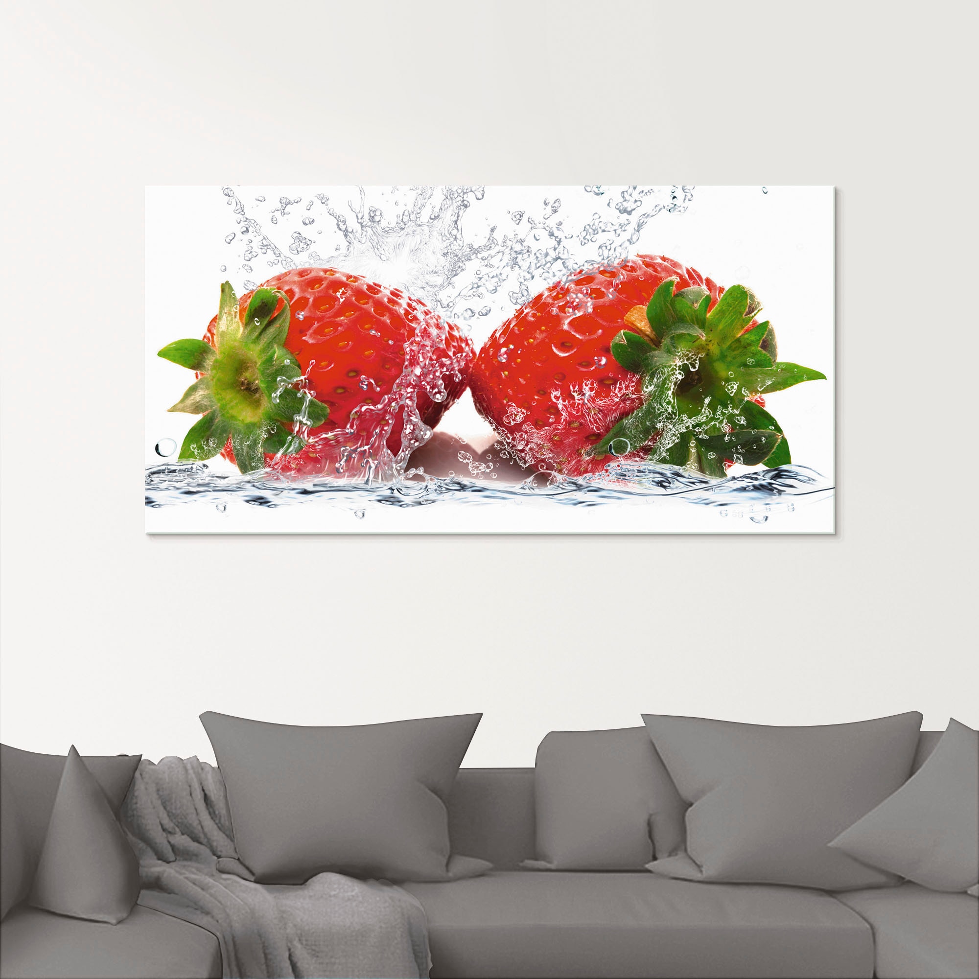 Artland Tableau en verre »Erdbeeren mit Spritzwasser« 1 cuis tlg. in verschiedenen Grössen