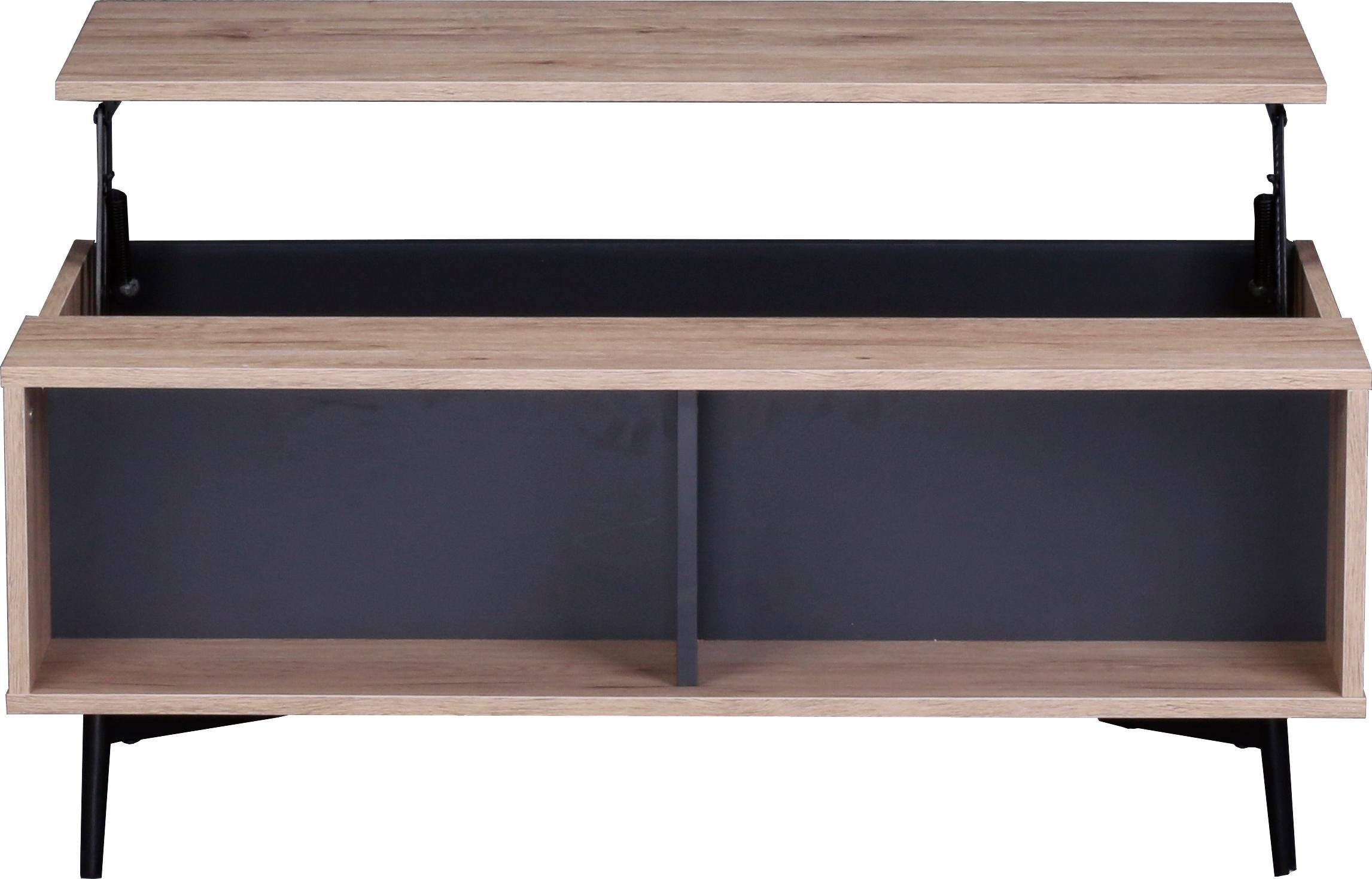 SIT Couchtisch »Mértola im Scandi-Stil mit 2 offenen Fächern und Ausziehplatte« Höhenverstellbare Deckplatte mit ausziehbarer Ablagefläche