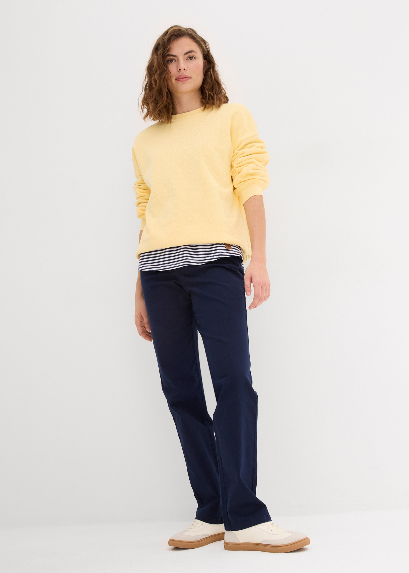 bonprix Sweat-shirt , coupe oversize, en pur coton, bords élastiques
