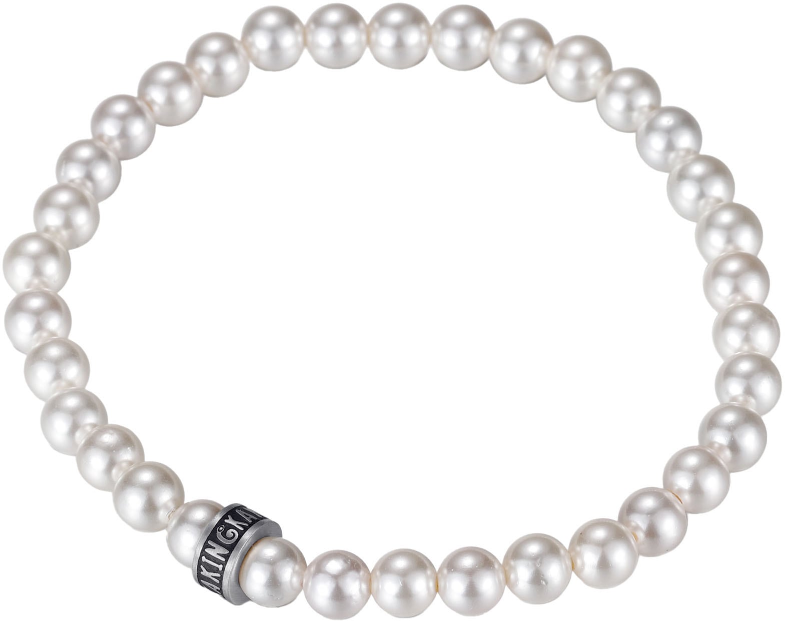 Image of Kingka Perlenarmband "Schmuck Geschenk Edelstahl Armschmuck Armkette Rondell" mit Muschelperle