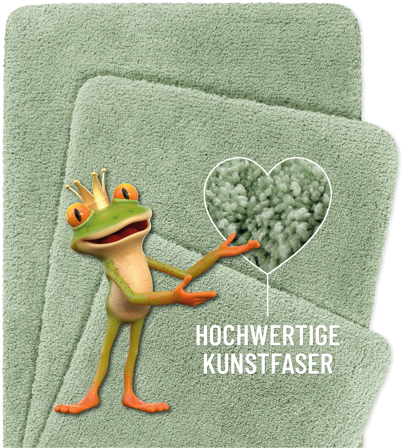 Homie Living Badematte »Porto Azzurro« Höhe 30 mm rutschhemmend beschichtet fussbodenheizungsgeeignet | schnell trocknend Badteppich, uni, rechteckig & rund, waschbar, Badezimmerteppich