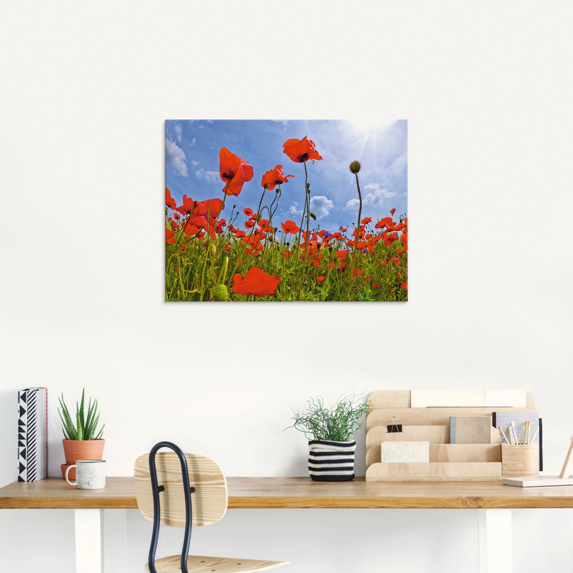 Artland Glasbild »Mohnblumenfeld« Blumen 1 Stk. tlg. in verschiedenen Grössen