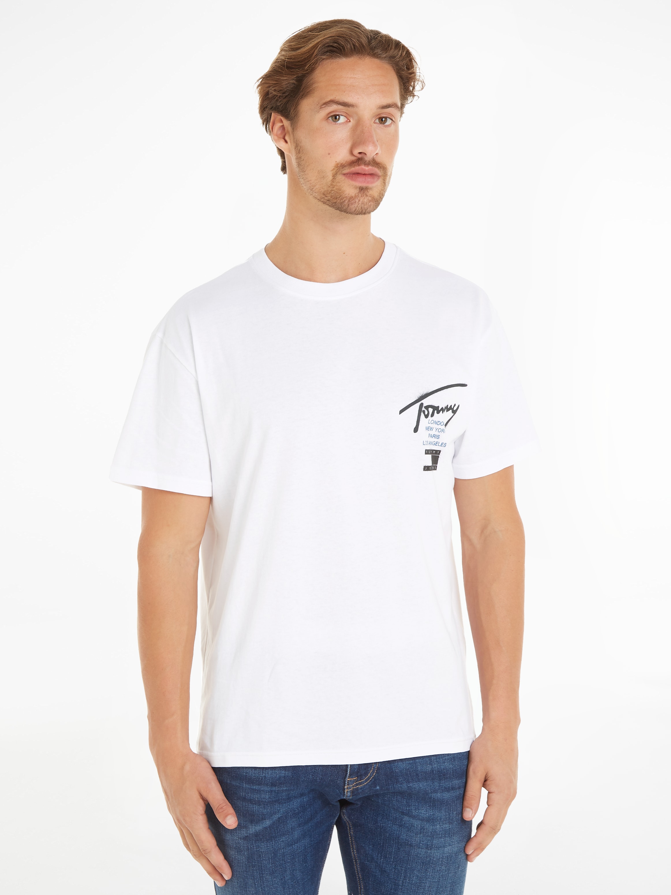 T-Shirt »TJM REG GRAFFITI SIG TEE EXT«, mit Logoschriftzug