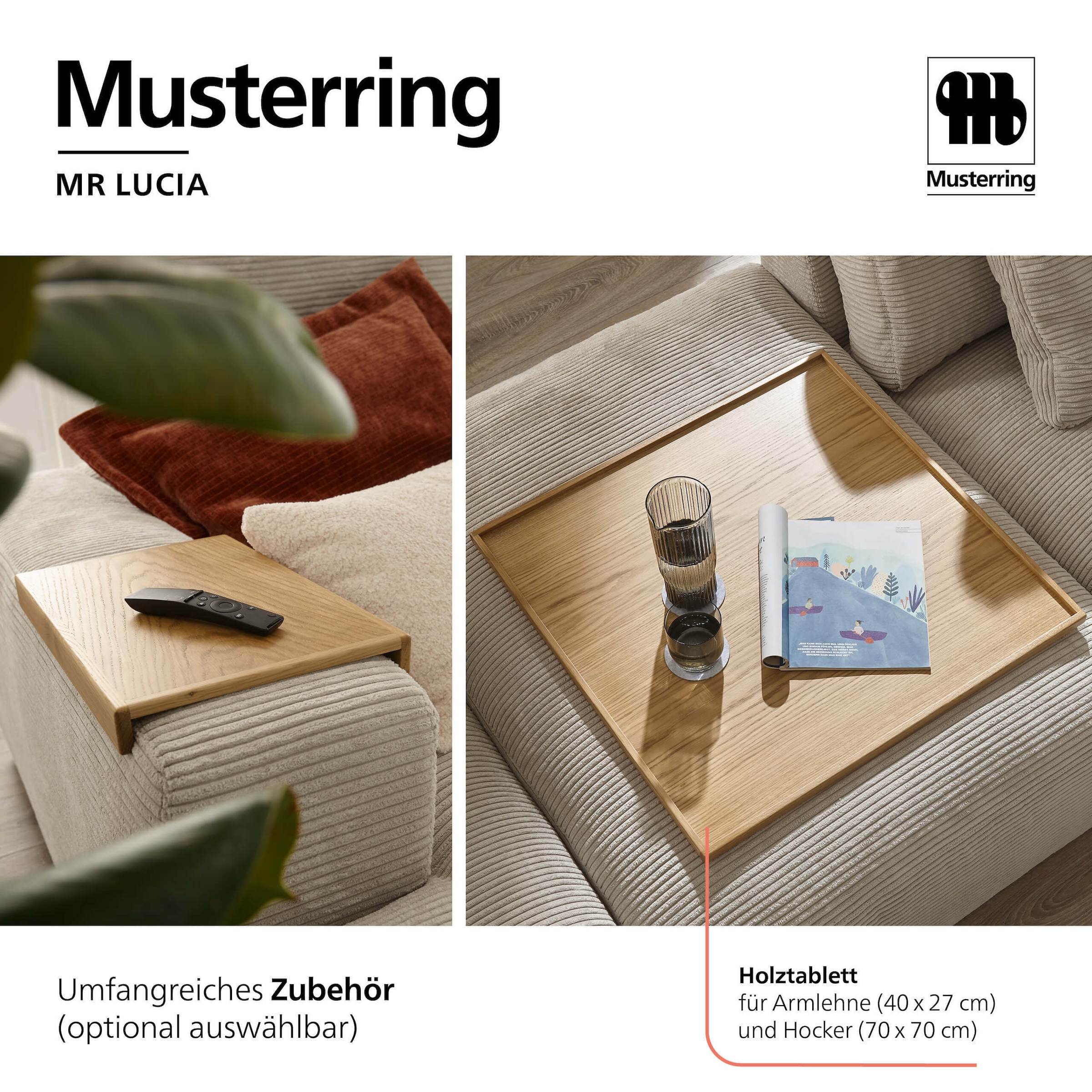 Musterring Canapé d'angle »MR LUCIA, Luxuriöse Wohlfühlgarnitur von Musterring« Coussins de chambre haut de gamme, coin convertible confortable & look intemporel