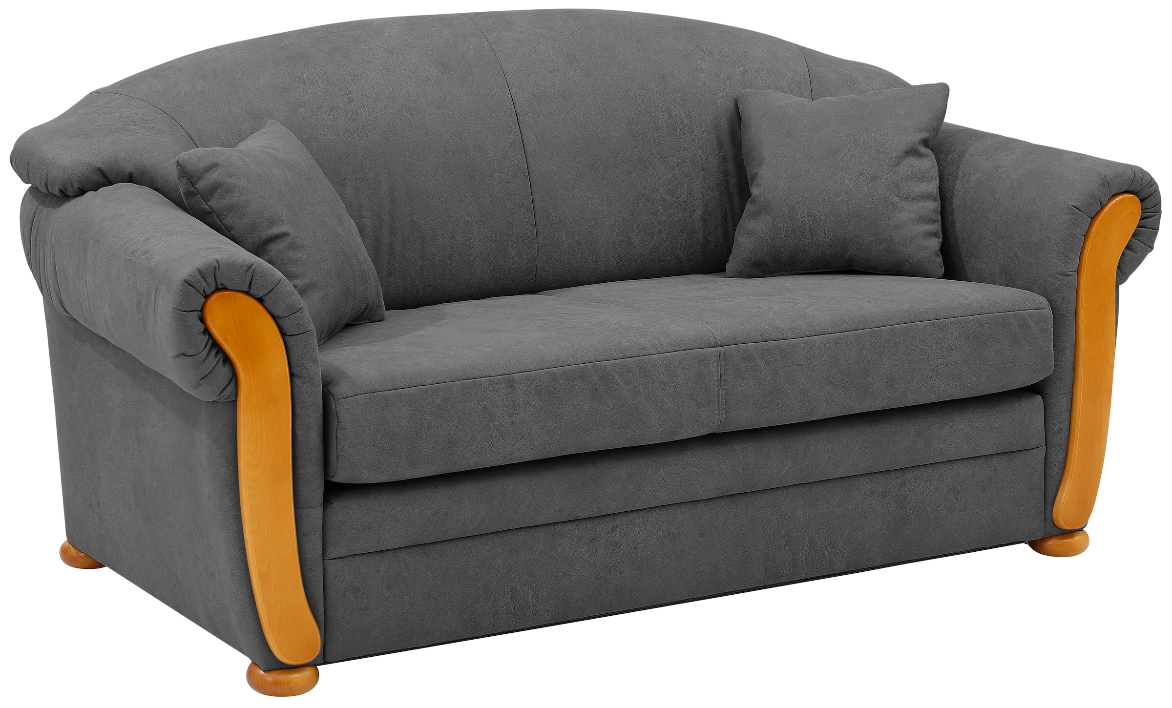 Home affaire Schlafsofa »Milano bequem, Federkern, Längsschläfer, Bettfunktion, Breite 174cm« Hoher Sitzkomfort mit Schlaffunktion und Bettkasten, incl. Zierkissen