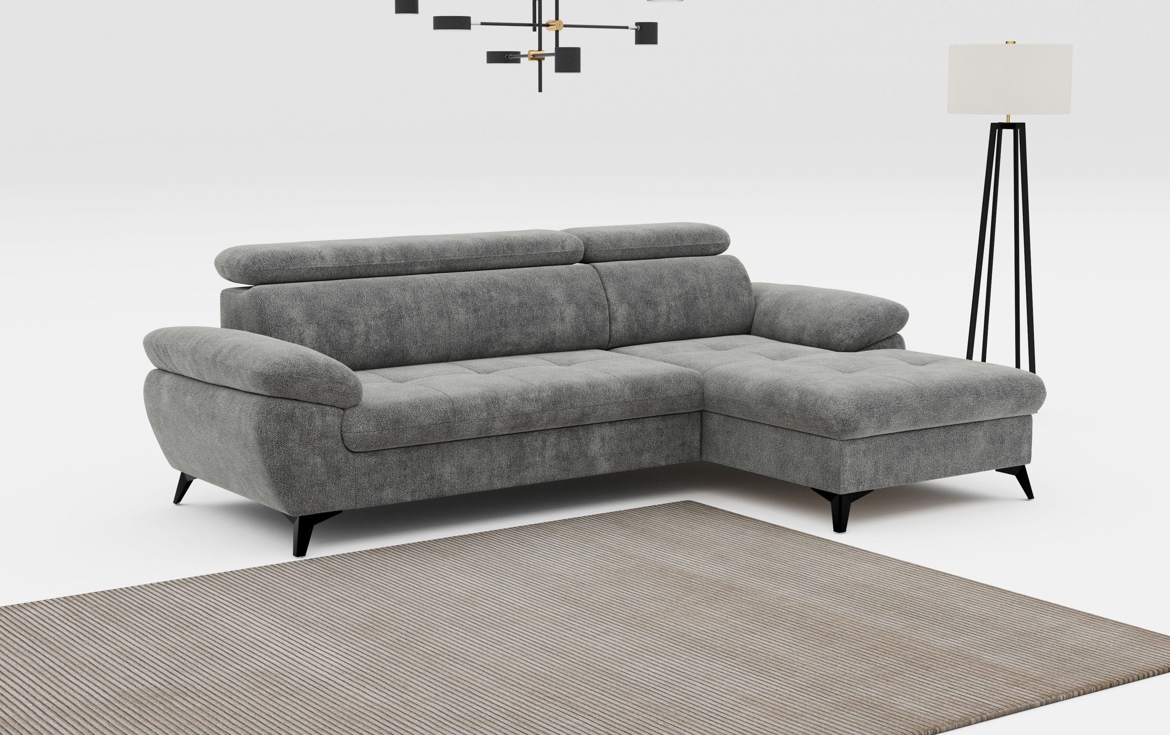 COTTA Ecksofa »Hudson L-Form«, mit Kopfteilverstellung, wahlweise mit Bettfunktion & Bettkasten