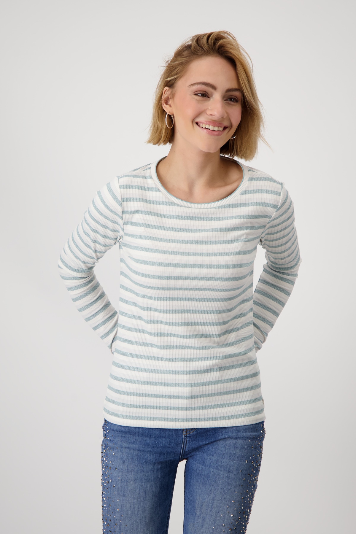 Image of Monari Rundhalsshirt mit Streifen