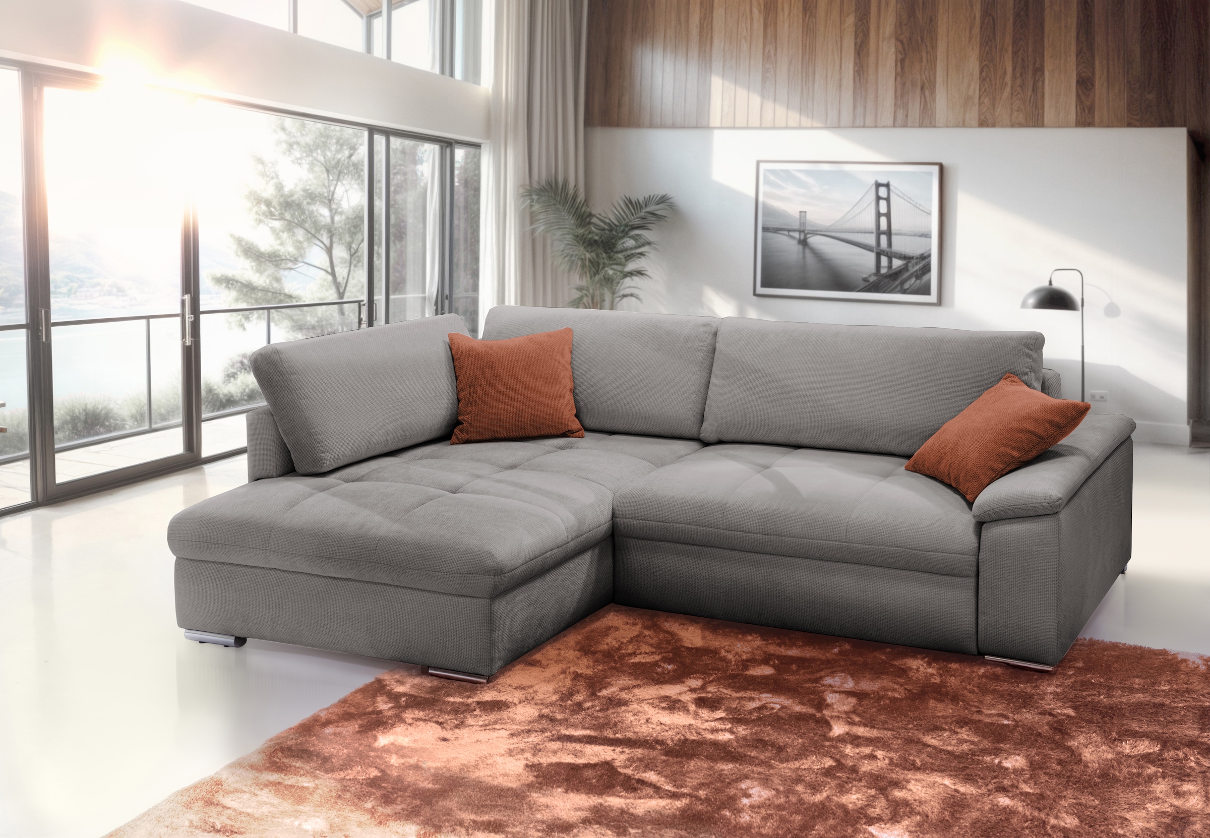 Image of exxpo - sofa fashion Ecksofa "Casa Grande inkl. Bettfunktion & Bettkasten, bequem" Breite 268cm, L-Form, guter Sitzkomfort, grosse Liegefläche