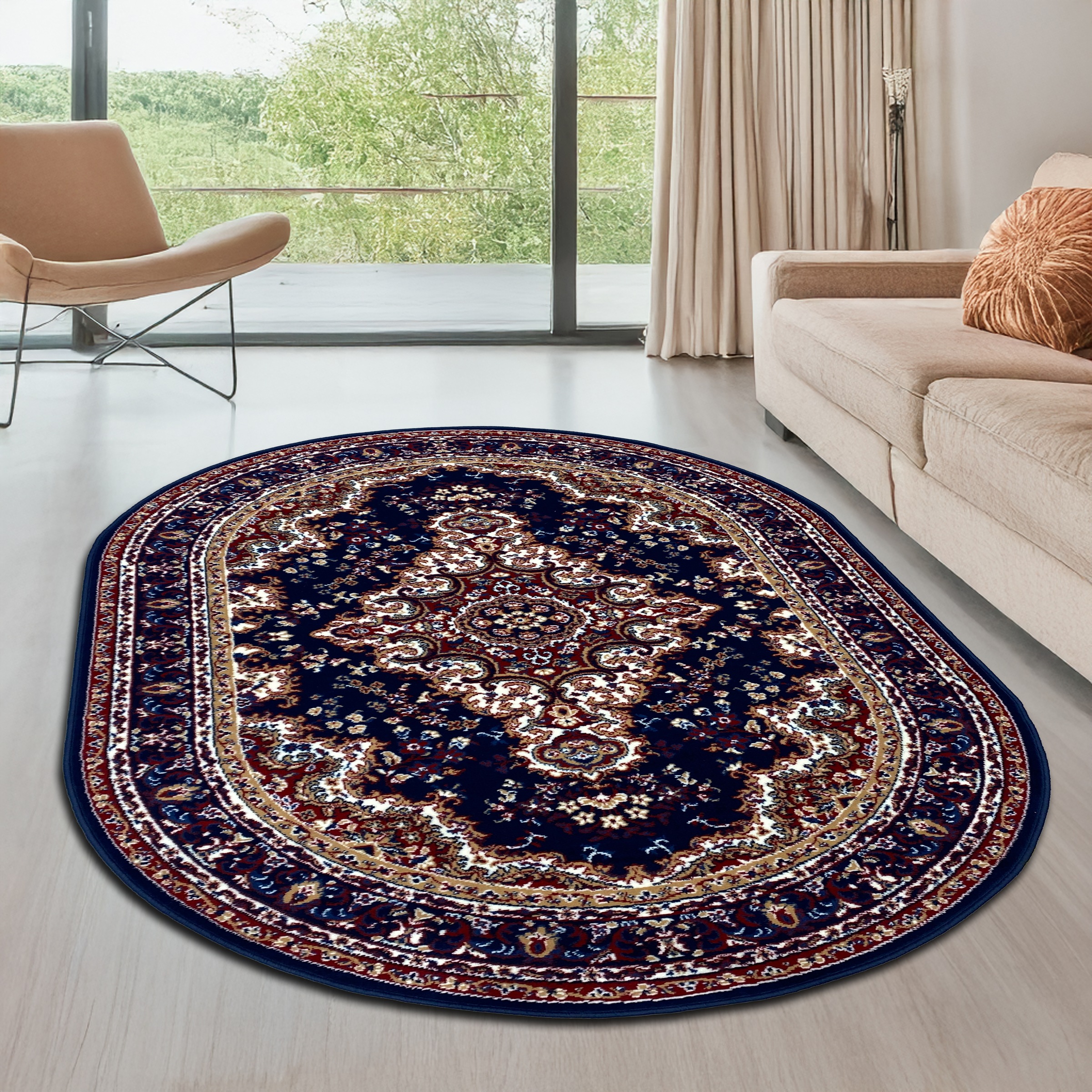 Image of GOODproduct Teppich "Oriental, Made in Belgium" oval 7 mm Höhe Orient-Optik, mit Bordüre, Teppich, Kurzflor, Weich, Kundenliebling