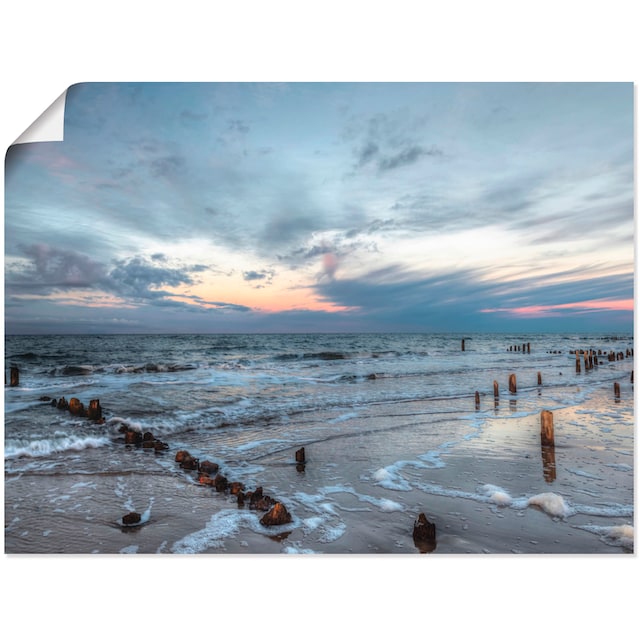 Artland Wandbild »Winter Sonnenuntergang am Meer«, Gewässer, (1 St.), als  Leinwandbild, Wandaufkleber oder Poster in versch. Grössen günstig kaufen