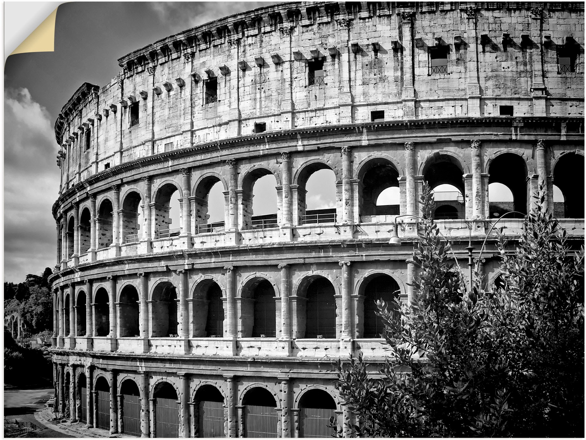Image of Artland Wandbild »Rom Kolosseum Monochrom«, Rom, (1 St.), in vielen Grössen & Produktarten - Alubild / Outdoorbild für den Aussenbereich, Leinwandbild, Poster, Wandaufkleber / Wandtattoo auch für Badezimmer geeignet bei Ackermann Versand Schweiz