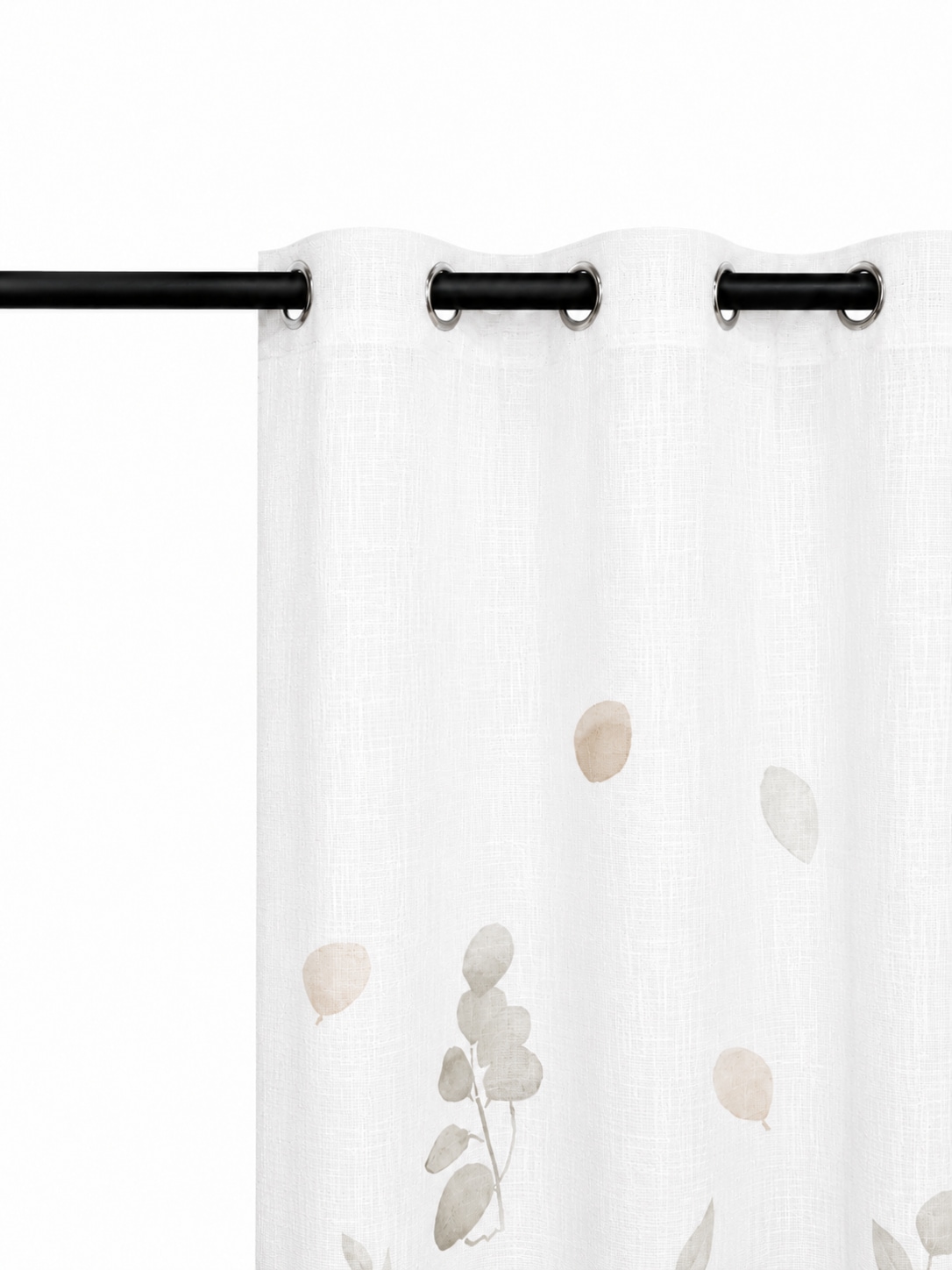 GOODproduct Rideau »Reeffa« Œillet 1 cuis tlg. imprimé feuilles sur un seul côté