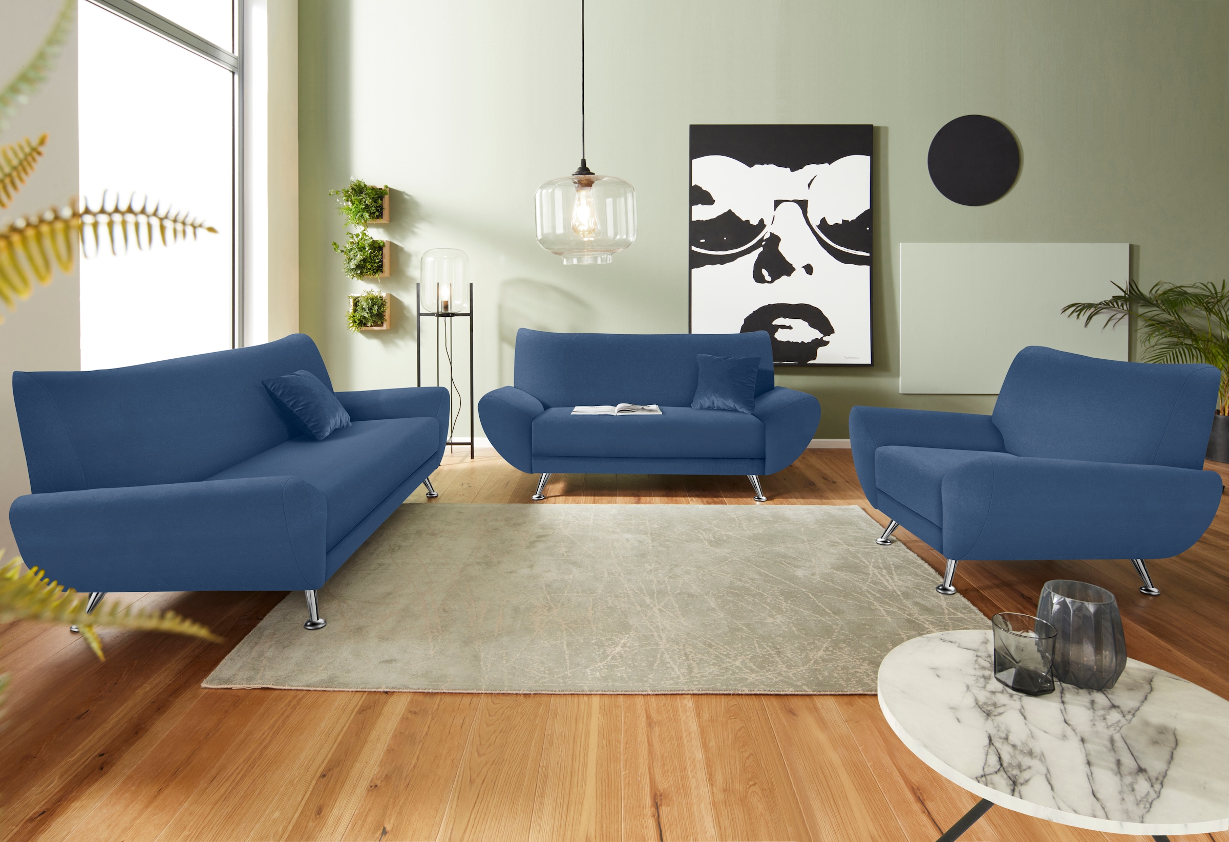 Home affaire Ensemble rembourré »Saltare elegant & komfortabel, , 3-2-1, bequem, Designfuss« 3 cuis tlg.