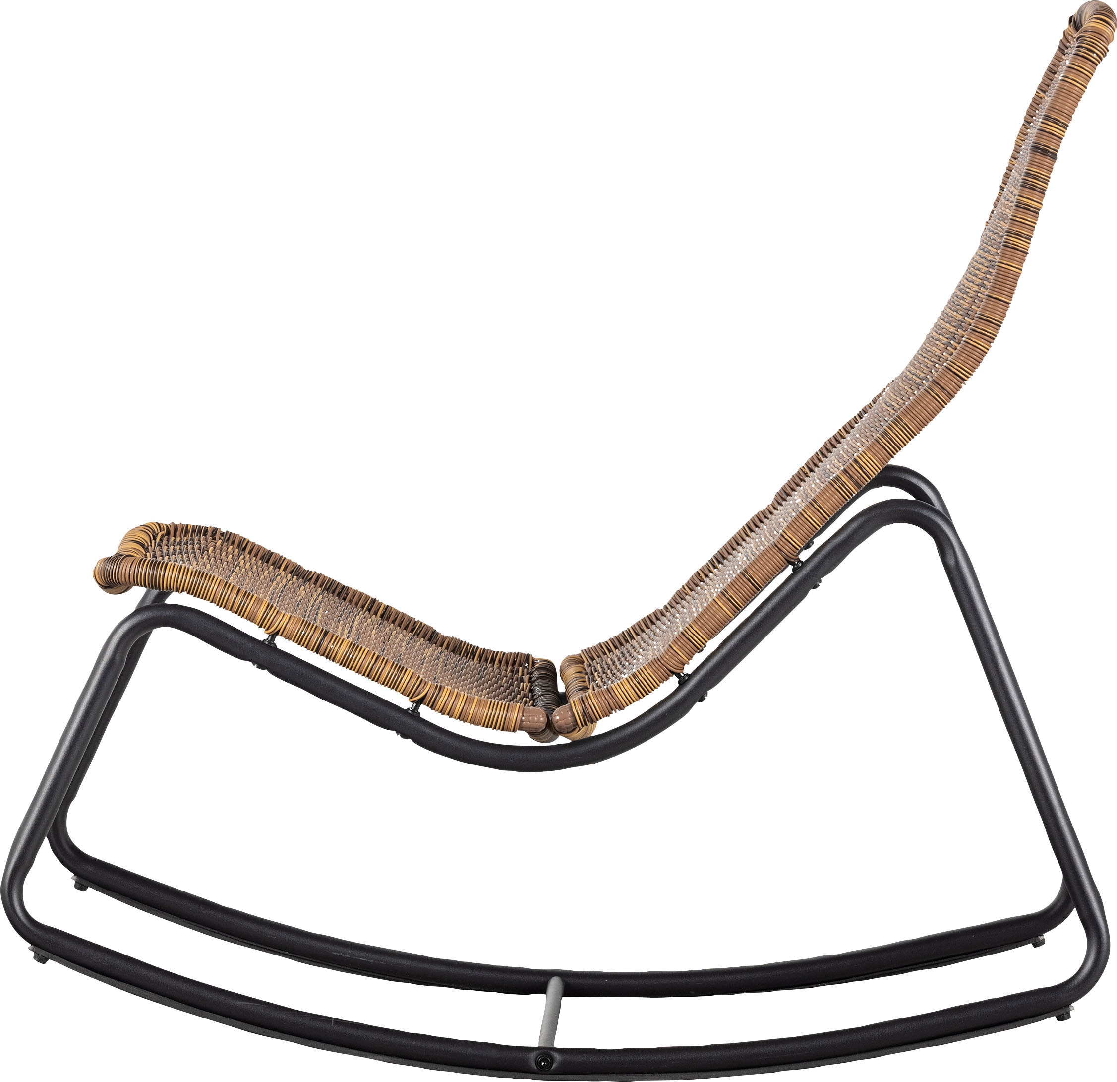 WOOOD Gartenstuhl »Tom gecoatetes Rattan mit Metallgestell, H 97 x B 51 x T 95 cm« () 1 Stk.Verstärkender Querstrebe, Tragkraft 150 kg, einfach zu montierbar