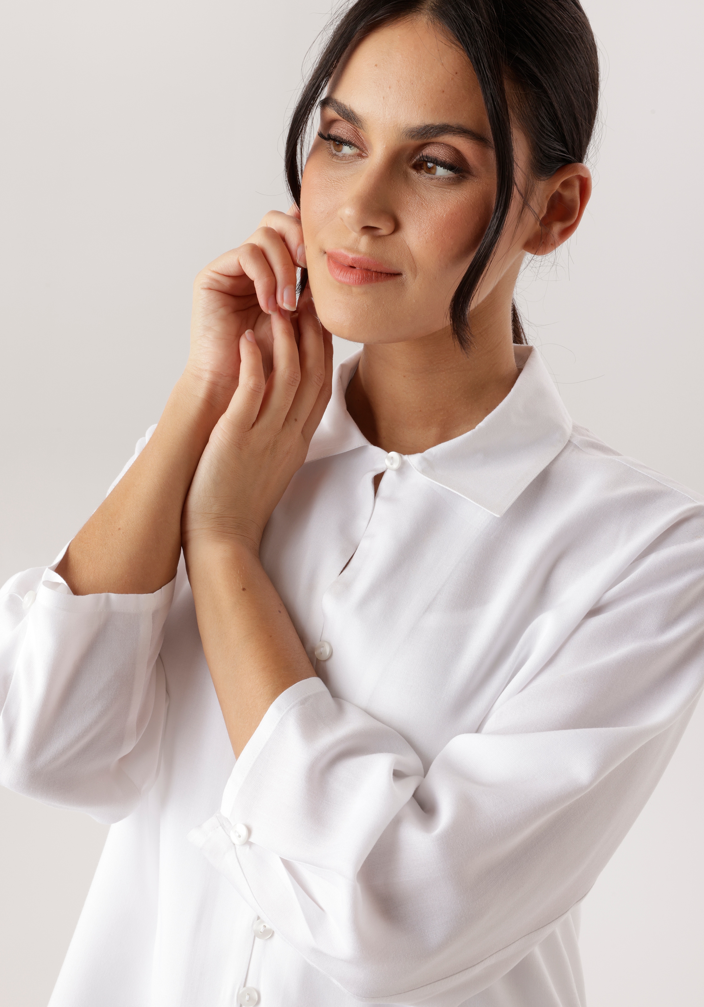 Aniston SELECTED Blouse chemise avec col chemise et manches 3/4