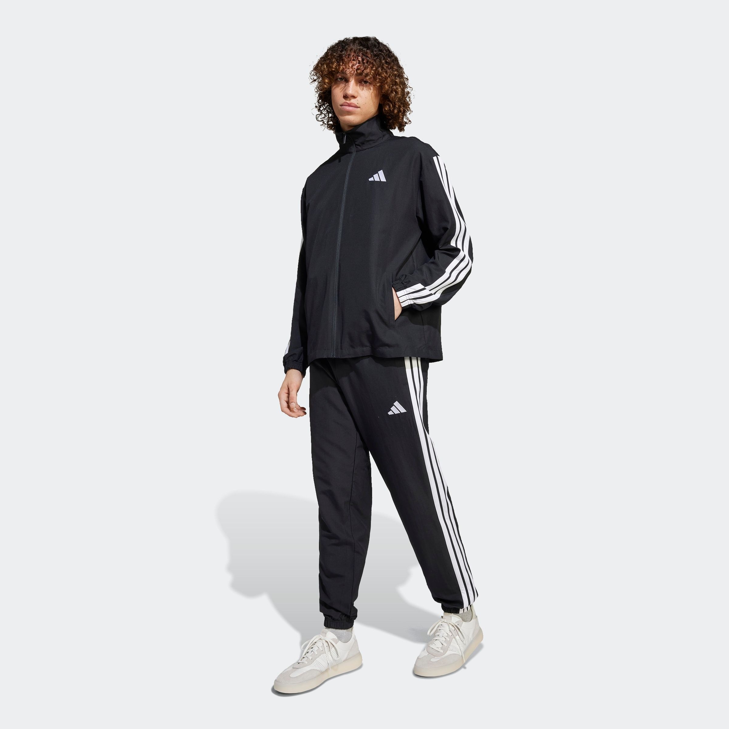 Image of adidas Sportswear Trainingsanzug "M 3S WV TT TS" 2 Stk. zweiteiliges Set, aus Polyester, mit durchgehendem Reissverschluss