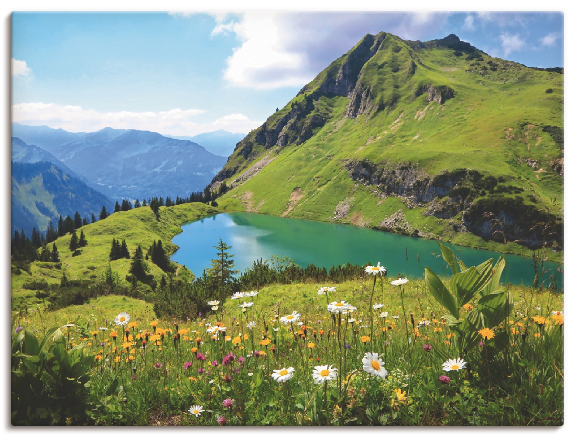Image of Artland Leinwandbild "Seealpsee" Berge 1 Stk. tlg. auf Holzrahmen gespannt