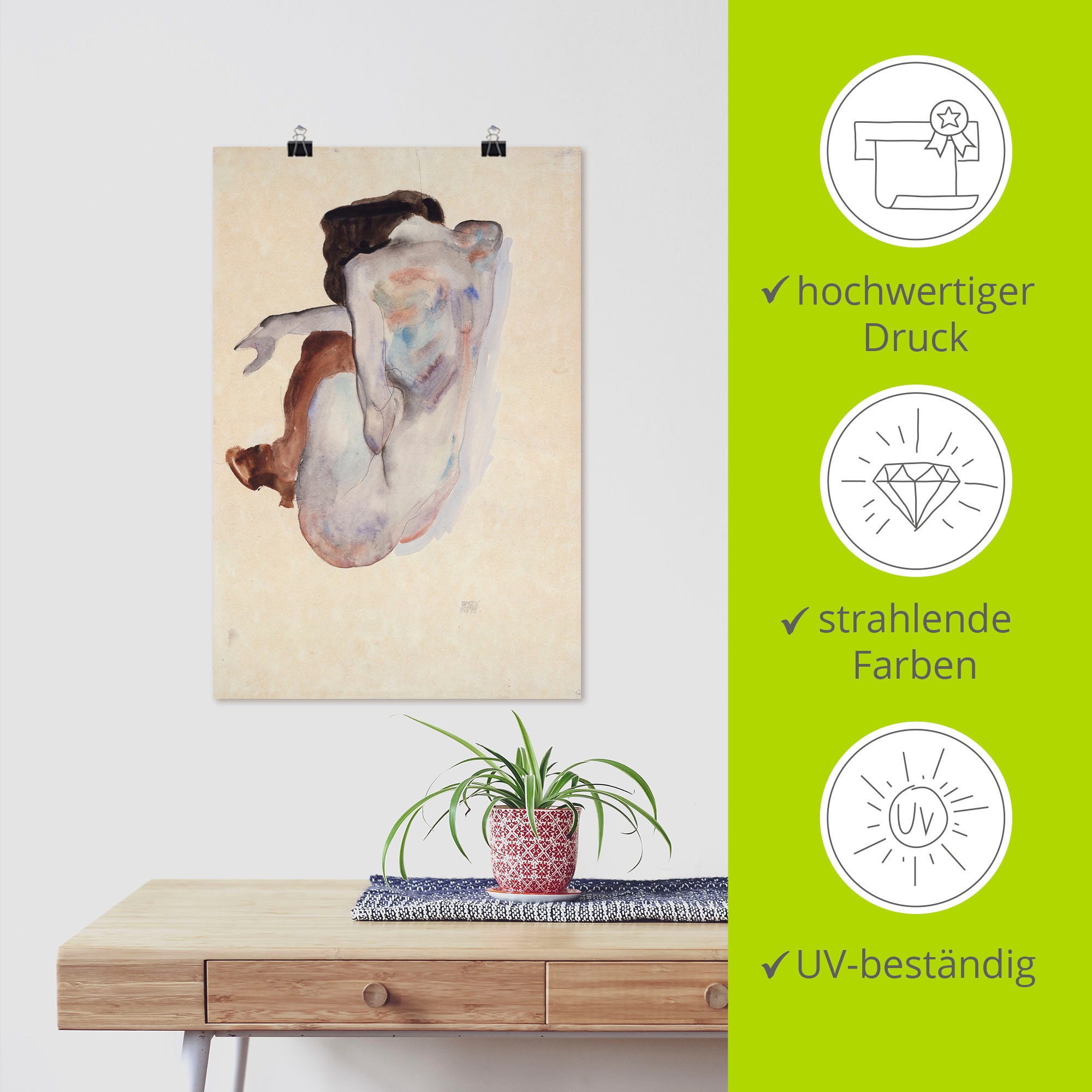 Artland Wandbild »Kauernder Akt mit Schuhen«, Erotische Bilder, (1 St.), als Poster in verschied. Grössen