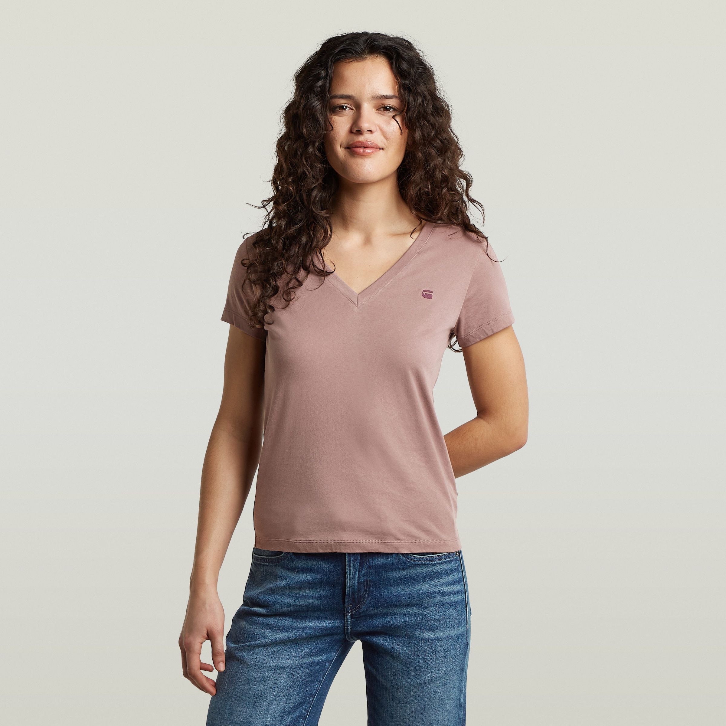 Image of G-STAR V-Shirt "Overdyed Form v t wmn" in Baumwoll-Qualität