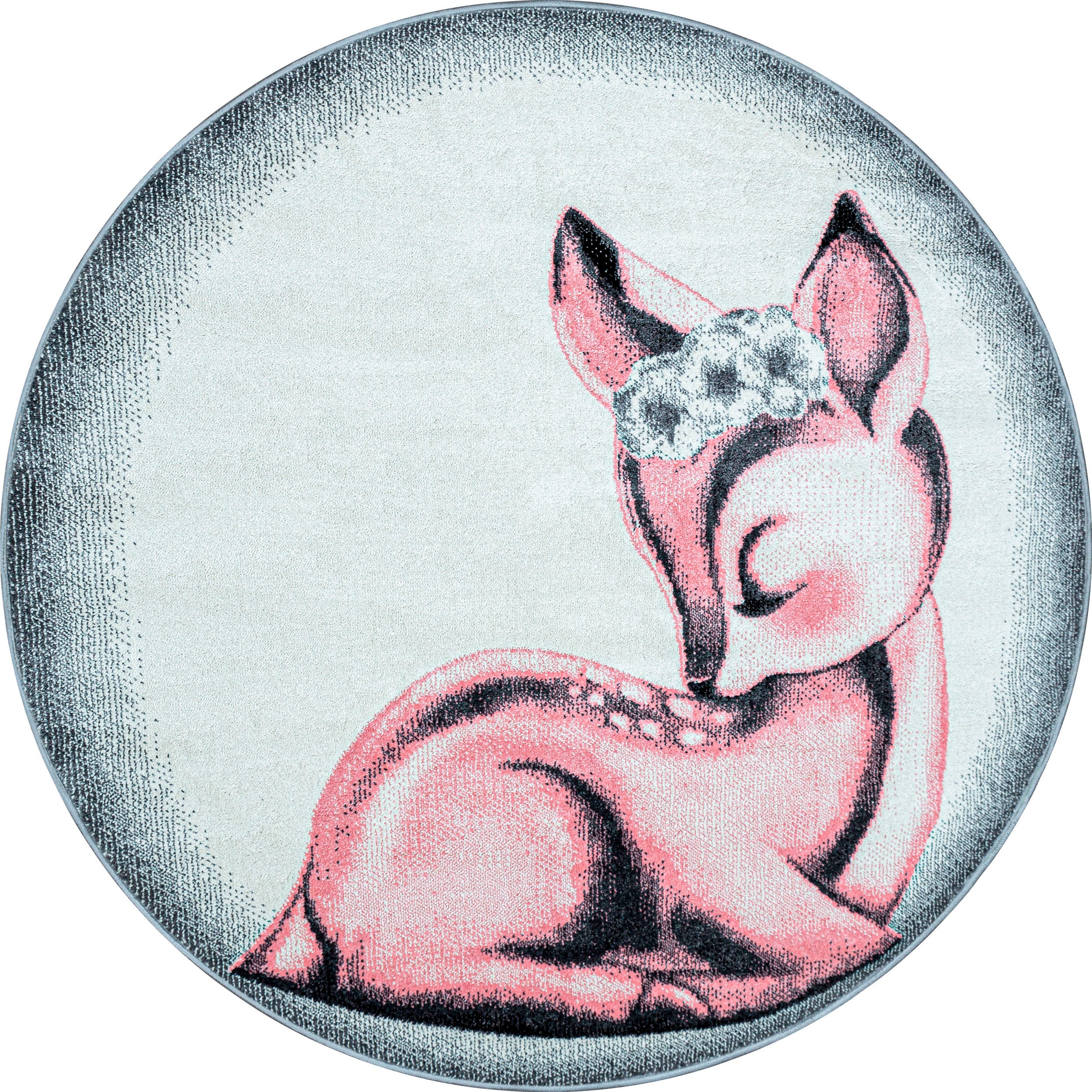 Image of Ayyildiz Teppiche Kinderteppich "Bambi 850" rund 11 mm Höhe auch rechteckig, Rehkitz Motiv, Kurzflor