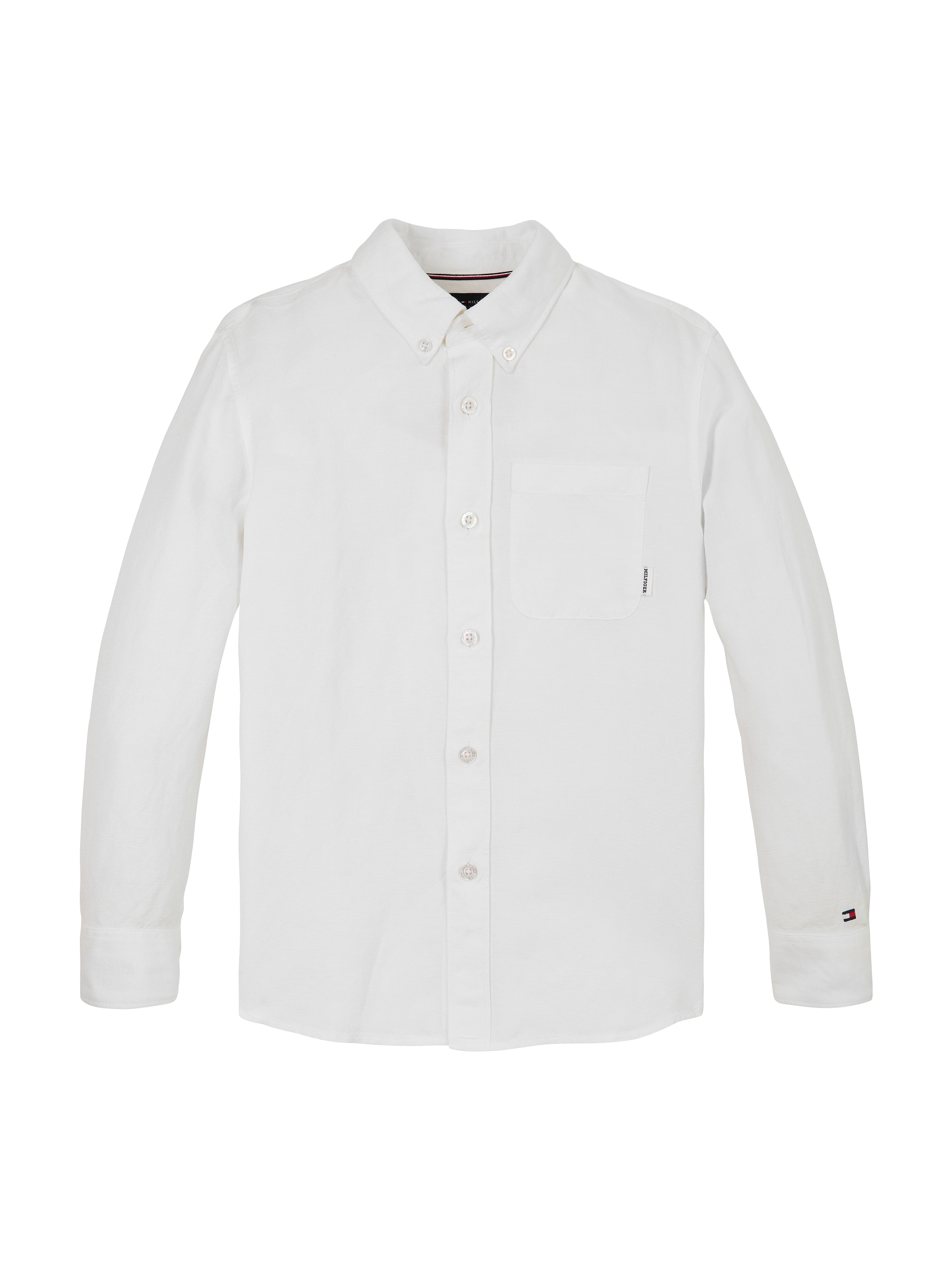 Tommy Hilfiger Chemise à manches longues »LINEN BLEND RELAXED SHIRT LS« mit Brusttasche, Logostickerei