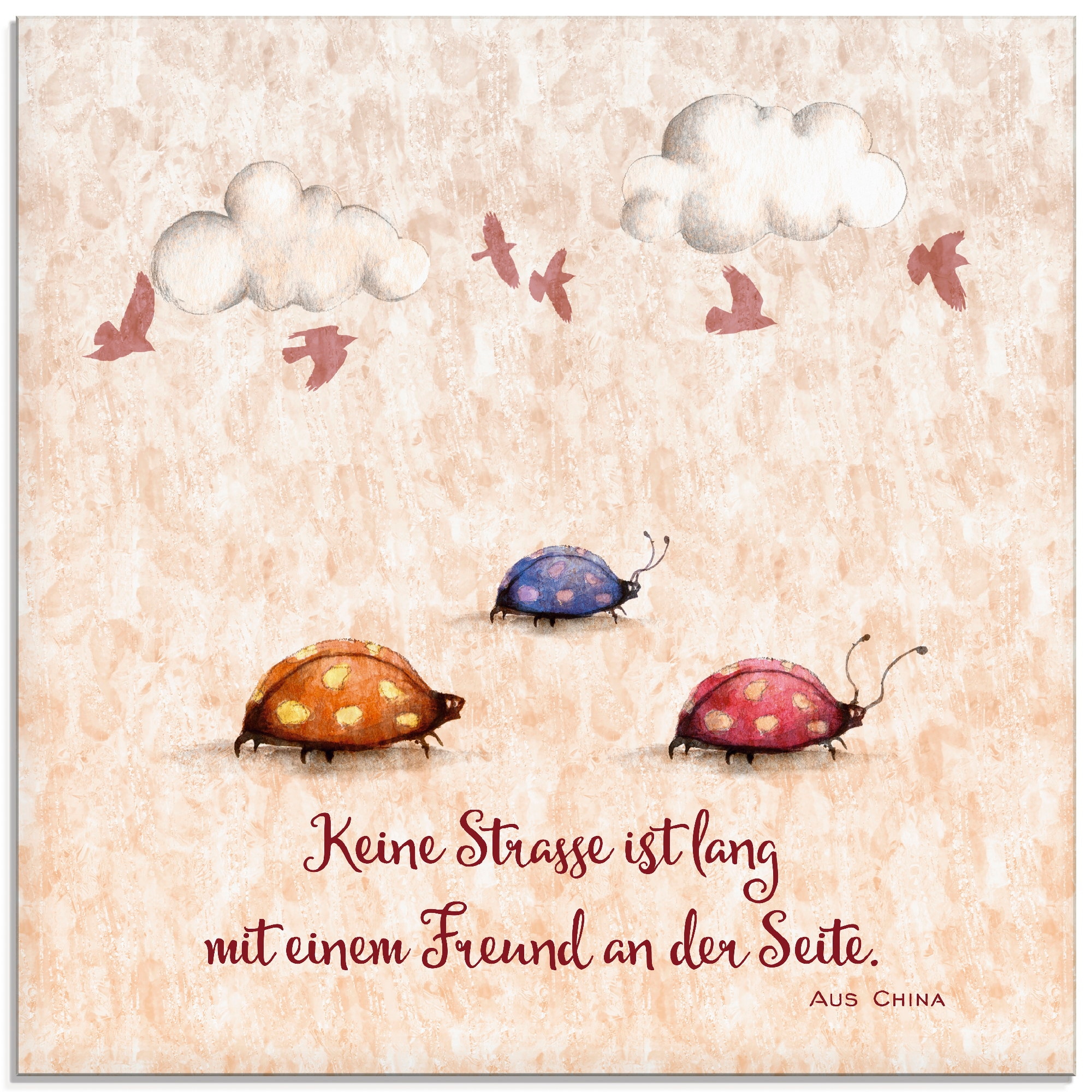 Image of Artland Glasbild "Lebensweisheit Freunde" Tiere 1 Stk. tlg. in verschiedenen Grössen