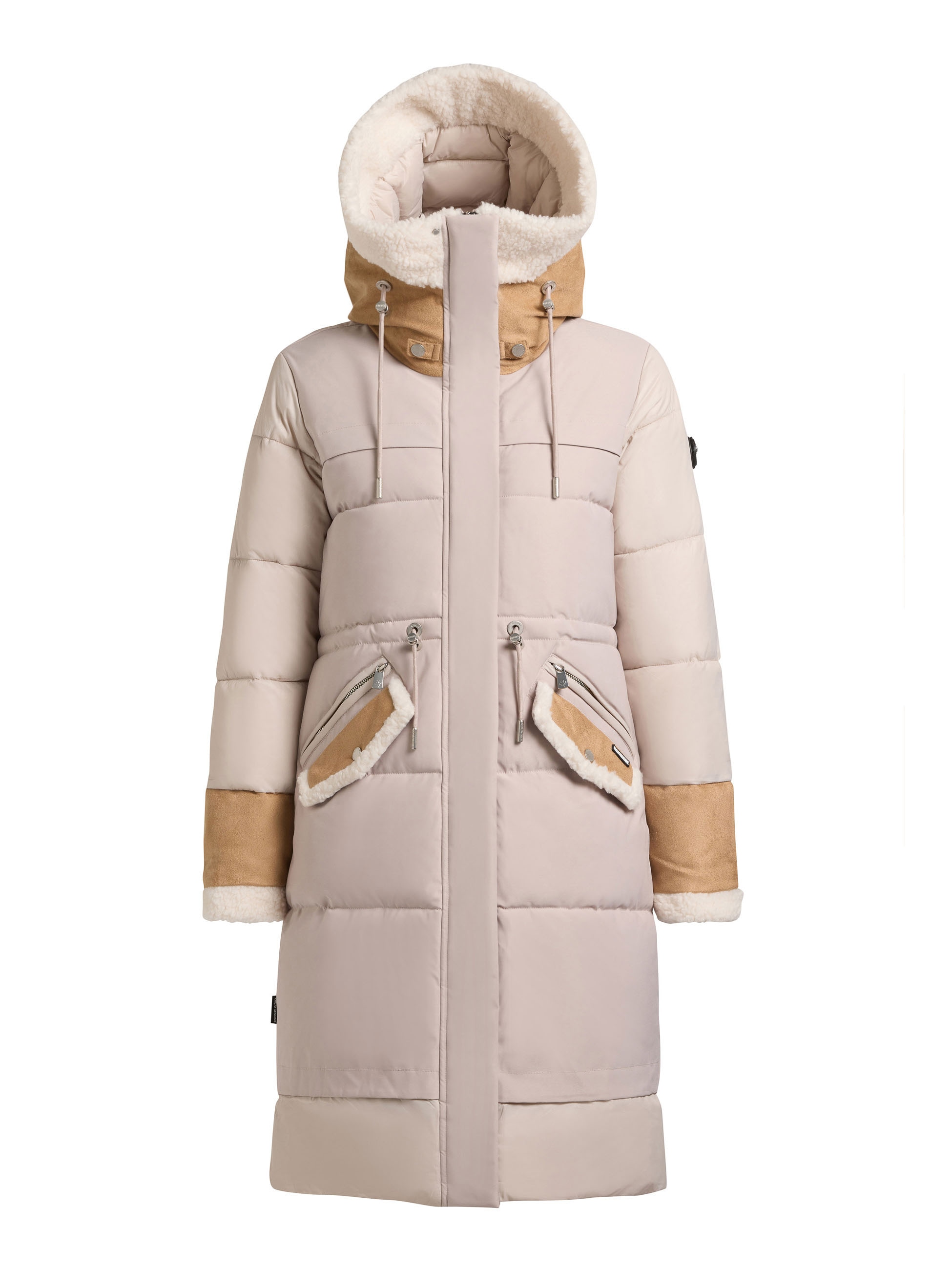khujo Manteau matelassé »DAYANA« glatte Steppqualität mit Teddyfell und Wildlederimitat Details