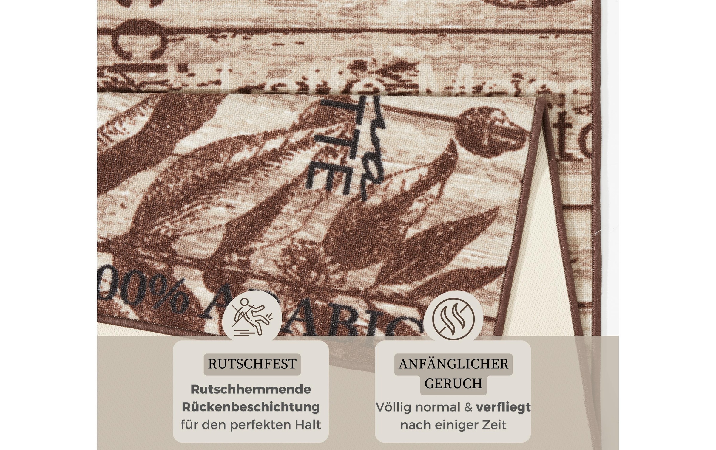 HANSE Home Küchenläufer »Delicious Coffee« rechteckig 8 mm Höhe Läufer, Rutschfest, Küchenteppich, Küche, Teppich, Pflegeleicht