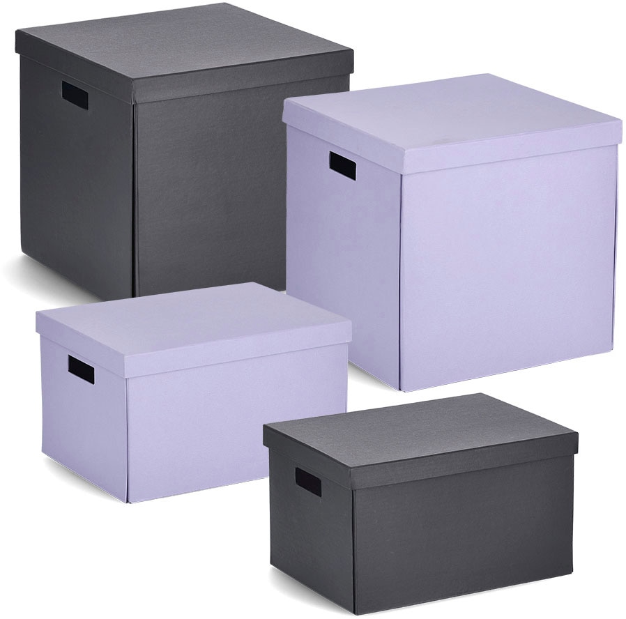 Zeller Present Aufbewahrungsbox beschriftbar, recycelter Karton