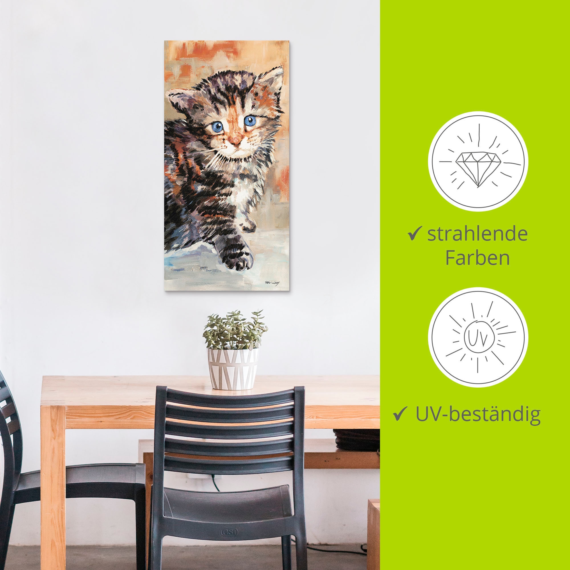 Artland Alu-Dibond-Druck »Katze« Haustiere 1 Stk. tlg. für Innen- und Aussenbereich geeignet, Outdoorbild