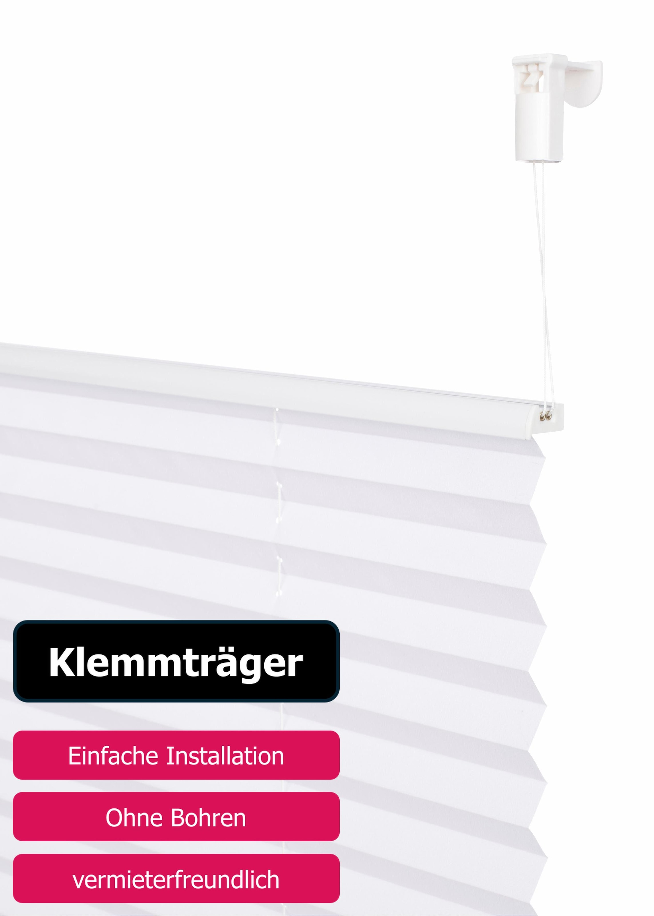 my home Plissee »Ombré«, Lichtschutz, ohne Bohren, verspannt, Fixmass, Farbverlauf, Klemmträger