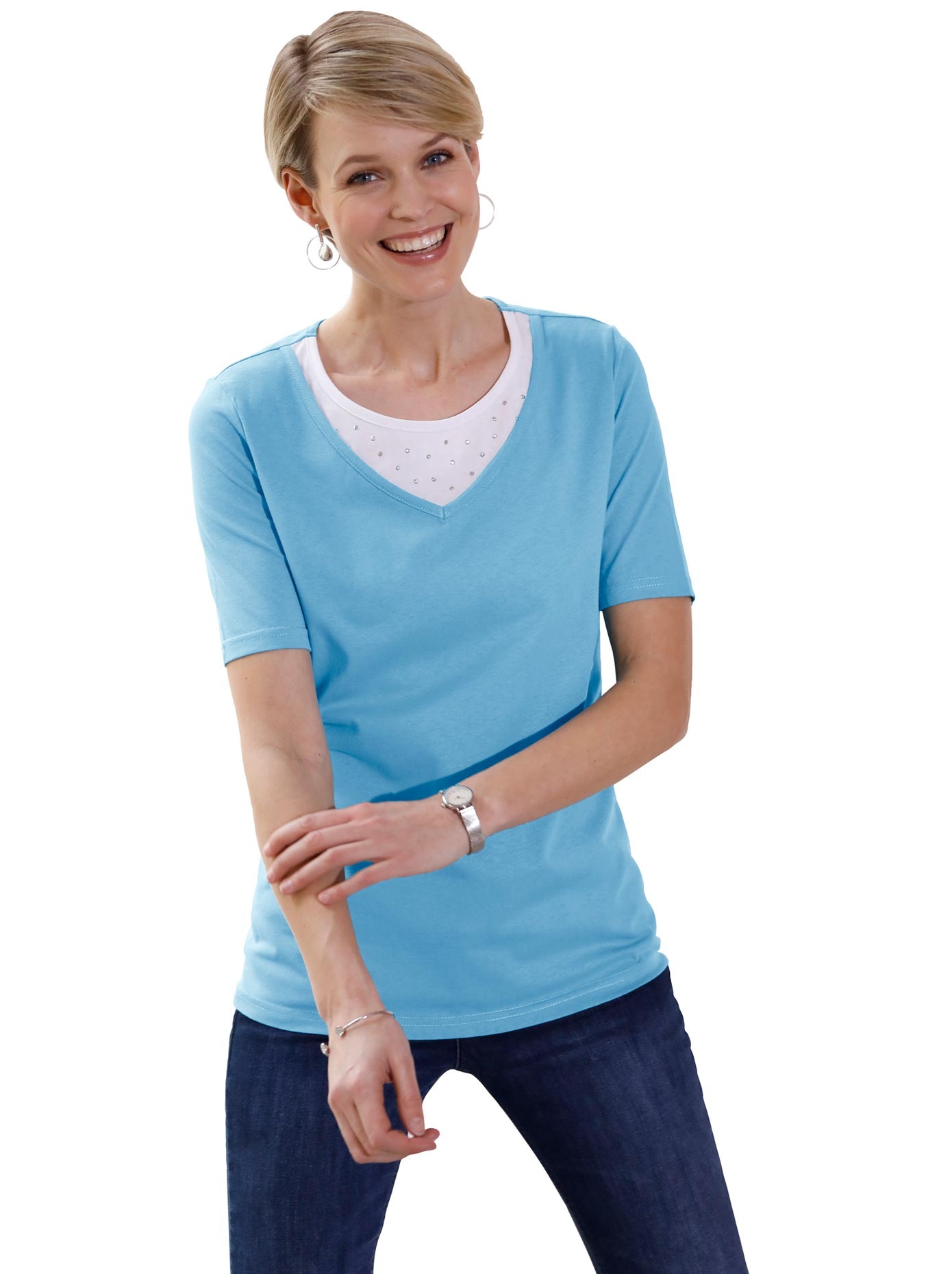 Image of Classic Basics Kurzarmshirt »2-in-1-Shirt«, (1 tlg.) bei Ackermann Versand Schweiz