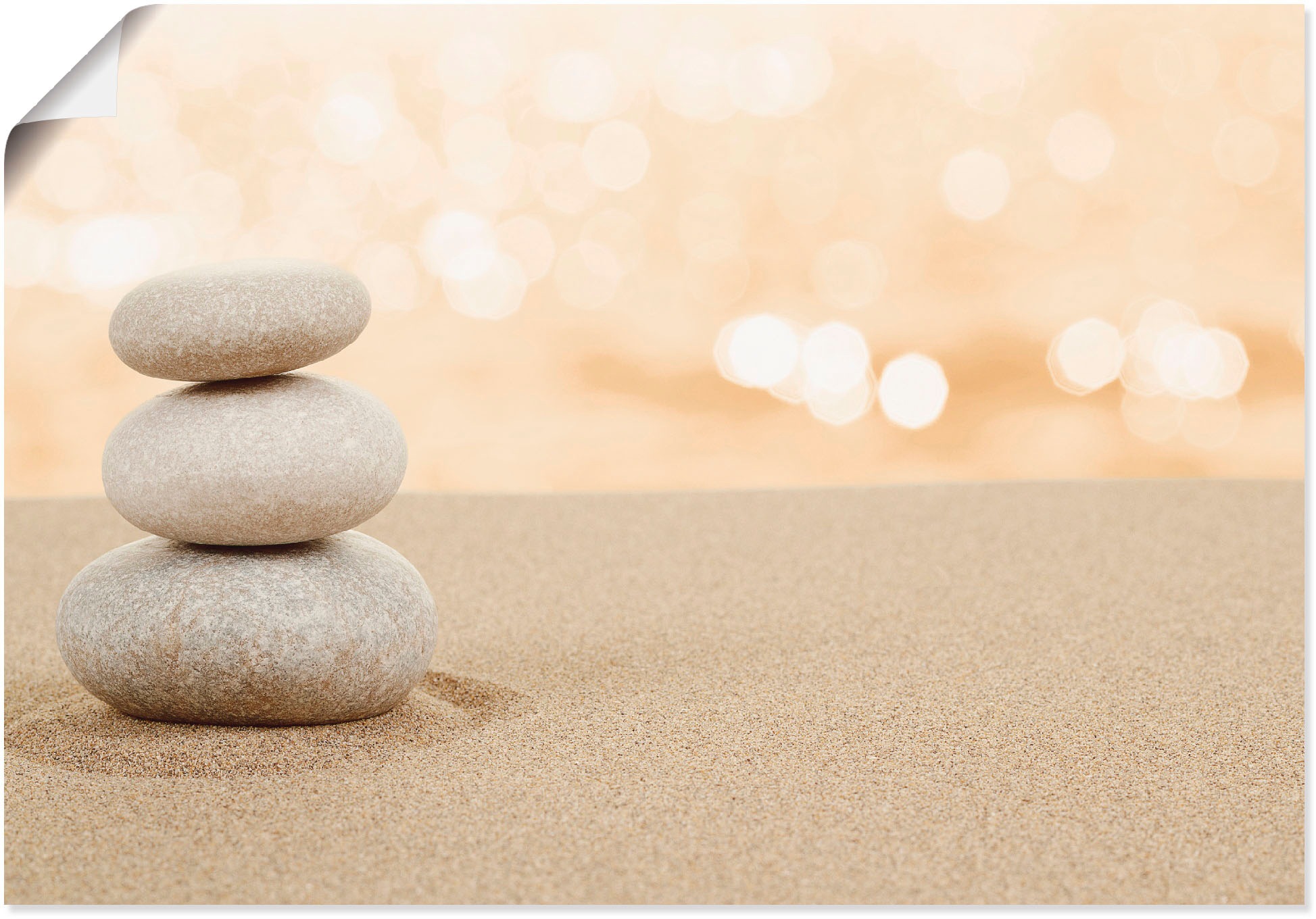 Image of Artland Wandbild »Zen Steine im Sand«, Zen, (1 St.), in vielen Grössen & Produktarten - Alubild / Outdoorbild für den Aussenbereich, Leinwandbild, Poster, Wandaufkleber / Wandtattoo auch für Badezimmer geeignet bei Ackermann Versand Schweiz