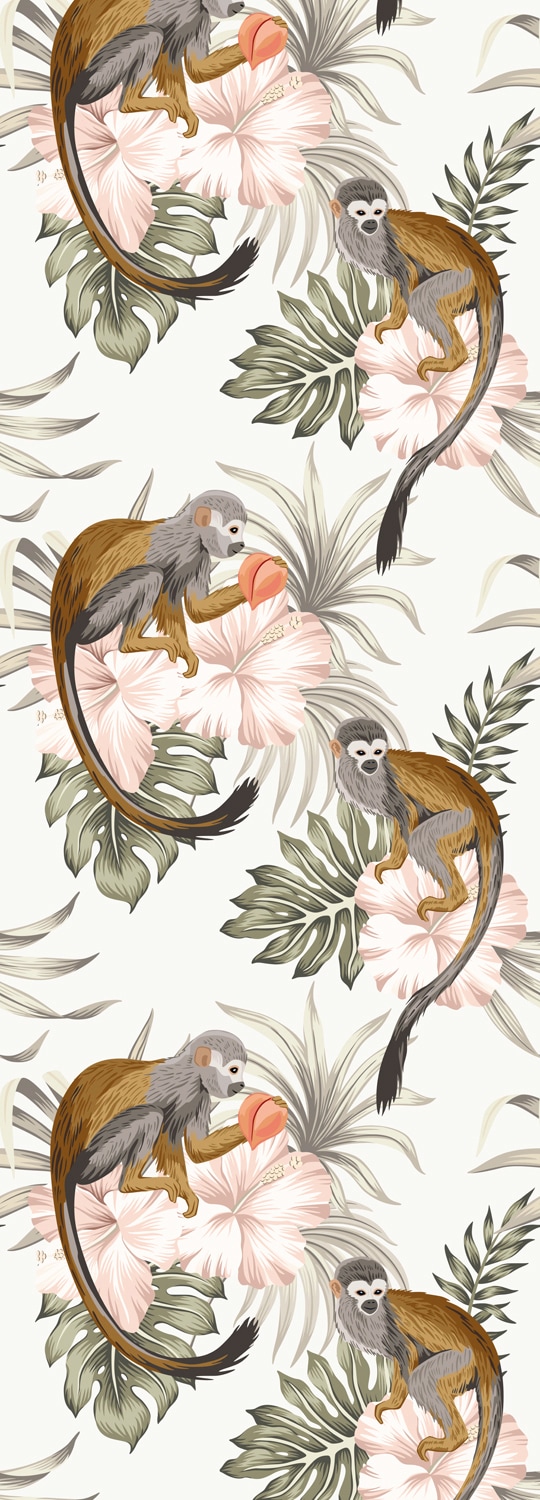 Image of queence Vinyltapete "Lorena" Motiv bedruckt botanisch floral gemustert natürlich glatt 90x250cm, selbstklebend, kinderleichte Anbringung, Sticker