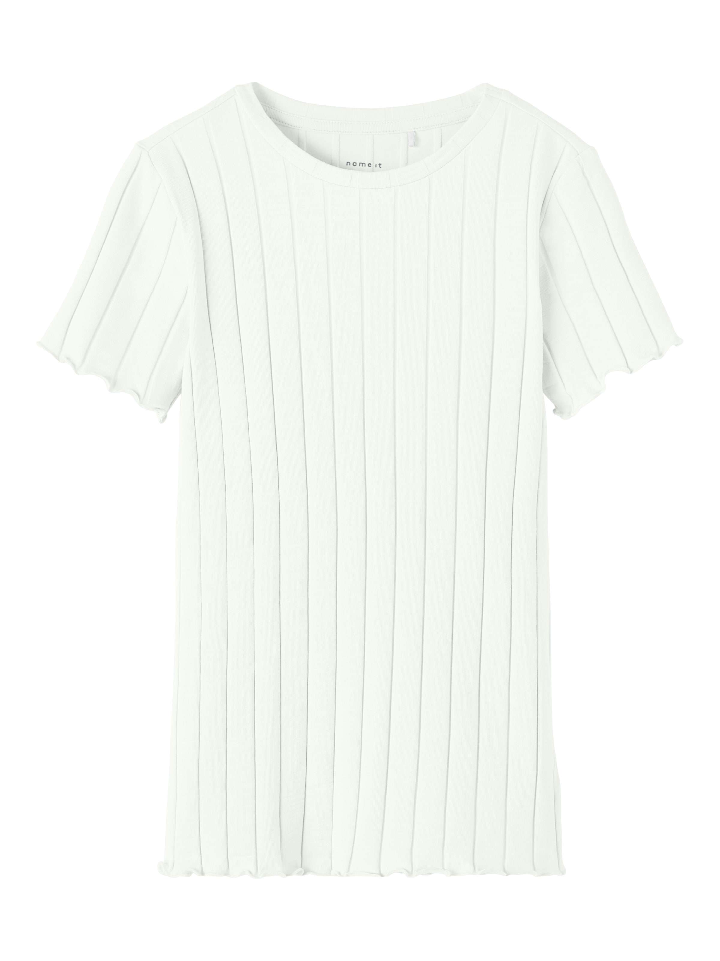 Image of Name It T-Shirt "NKFNORALINA SS TOP NOOS" tolle Rippen-Qualität und dadurch gewellte Säume am Arm und am Saum