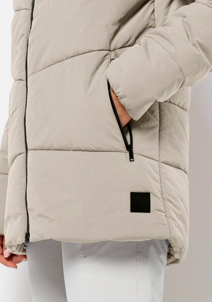 Jack Wolfskin Funktionsjacke »KAROLINGER LONG JKT W«, mit Kapuze