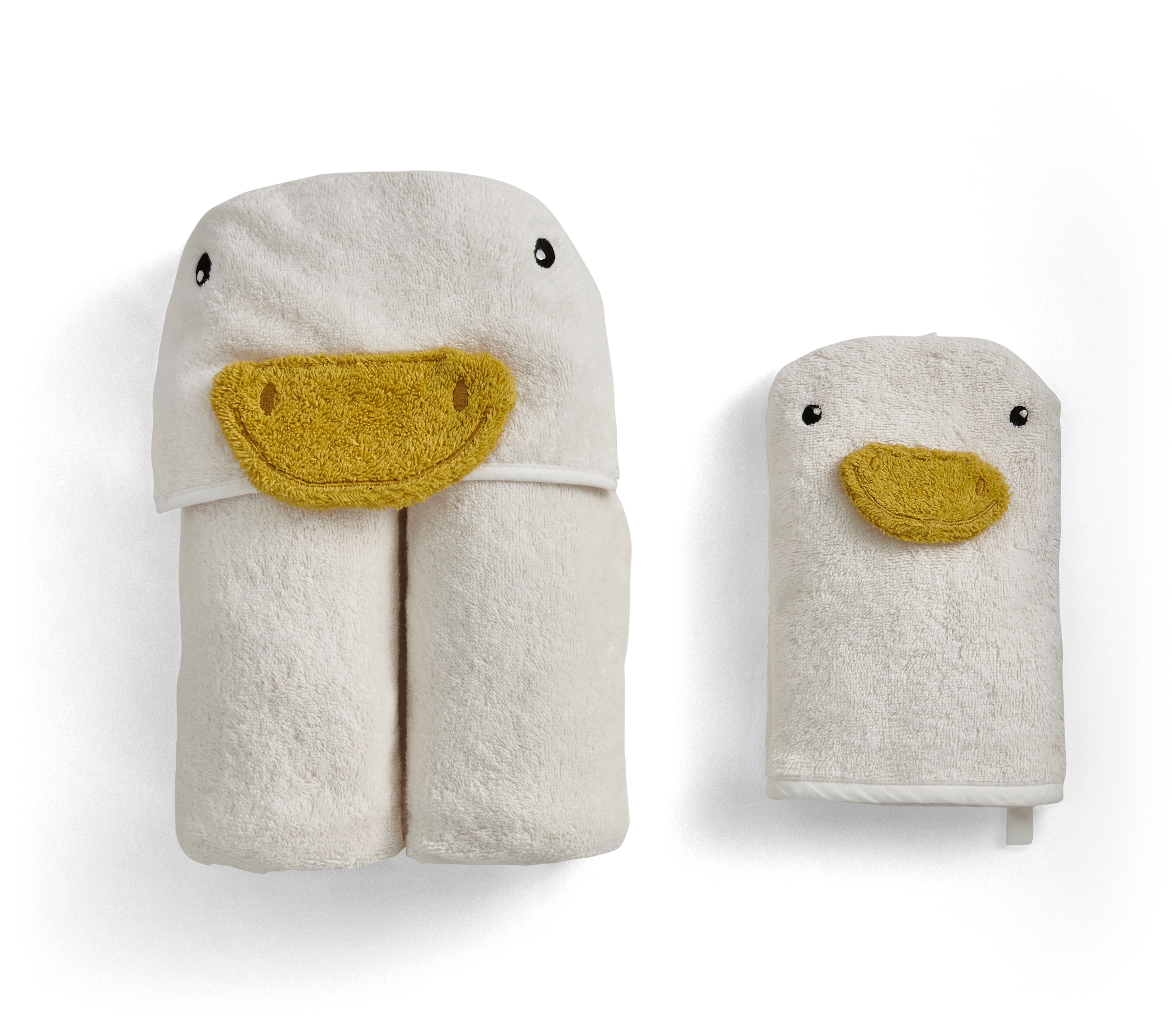 Christy Handtuch Set »Christy Baby Gans« Set 2 Stk. Walkfrottier 1 Kapuzen-Badetuch (95x90 cm) und 1 Waschhandschuh (23x15 cm)