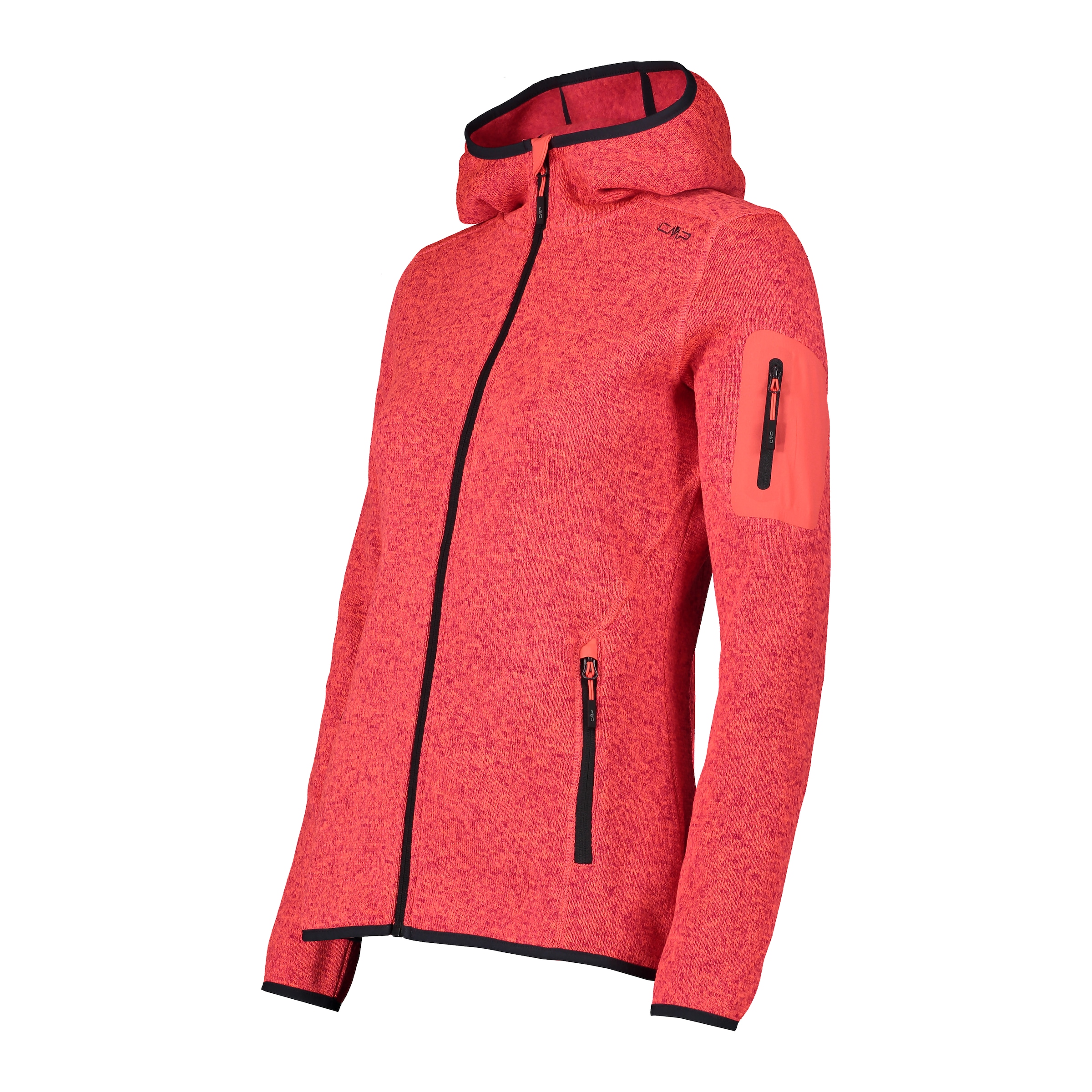 CMP Strickfleecejacke »KNITTED MELANGE HOODY WOMAN HOODY«, mit Kapuze, Wärmend und