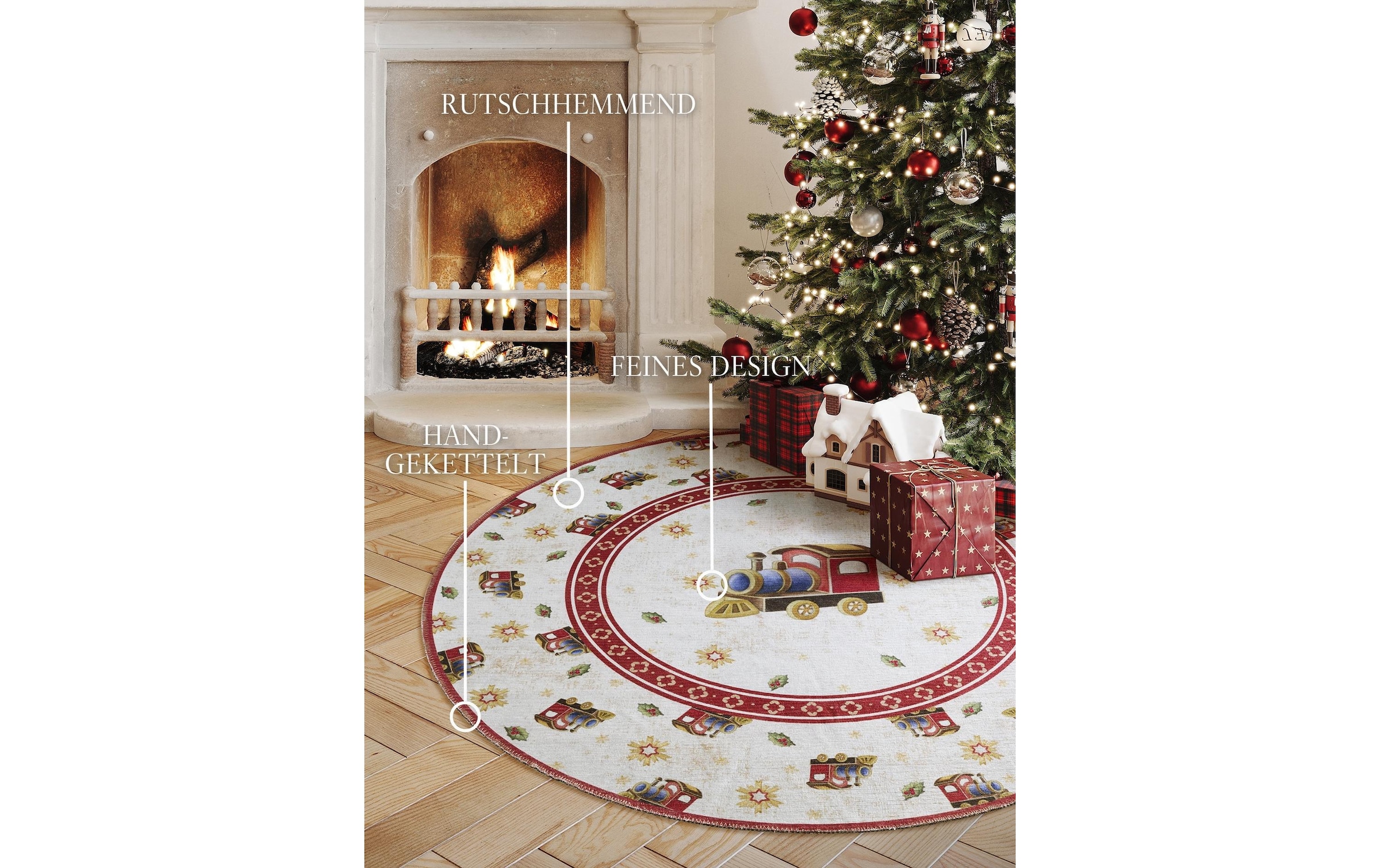 Villeroy & Boch Designteppich »Christmas Train 160 cm«