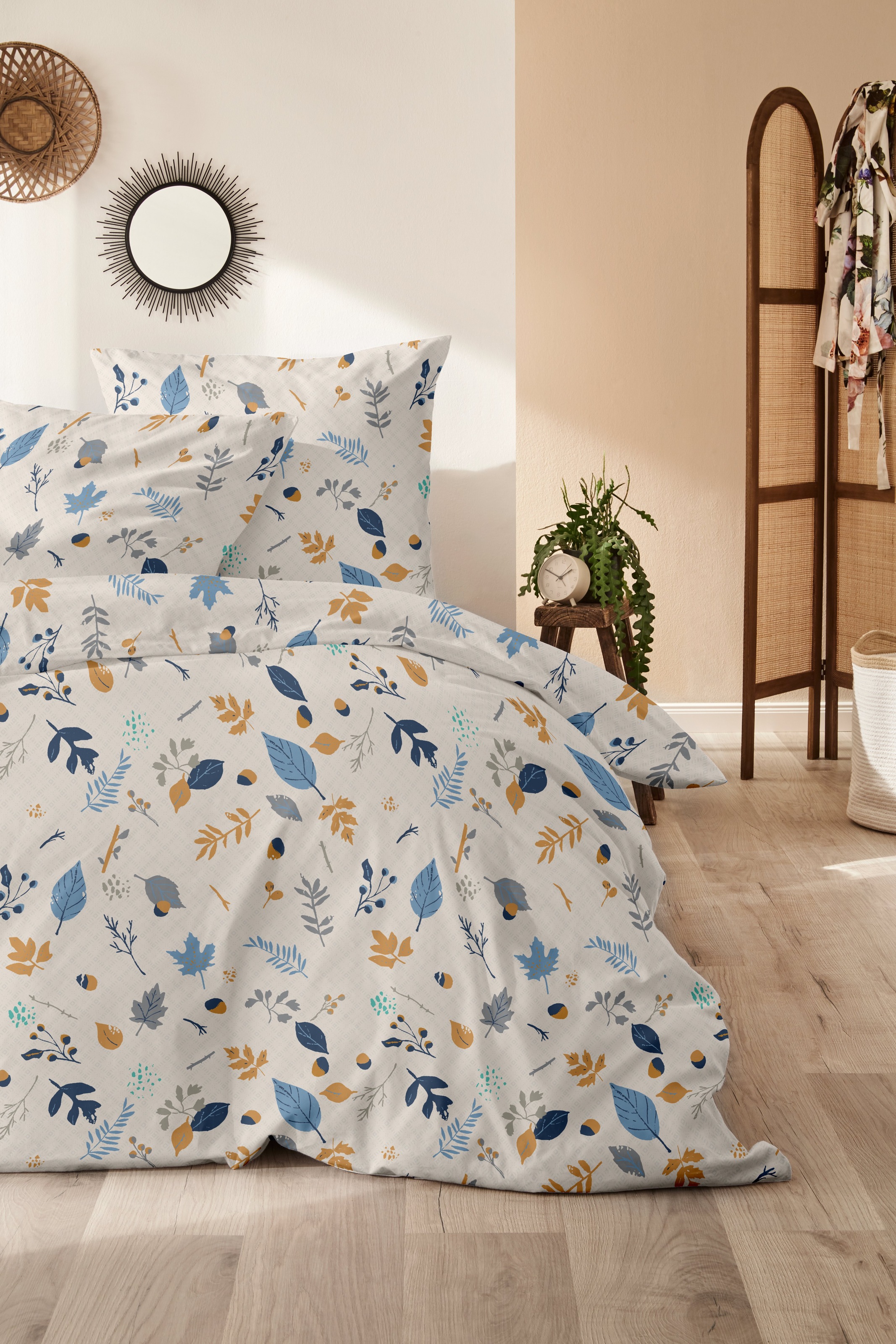 Primera Bettwäsche "Biber-Bettwäsche Branches" 2 Stk. mit floralen Motiven