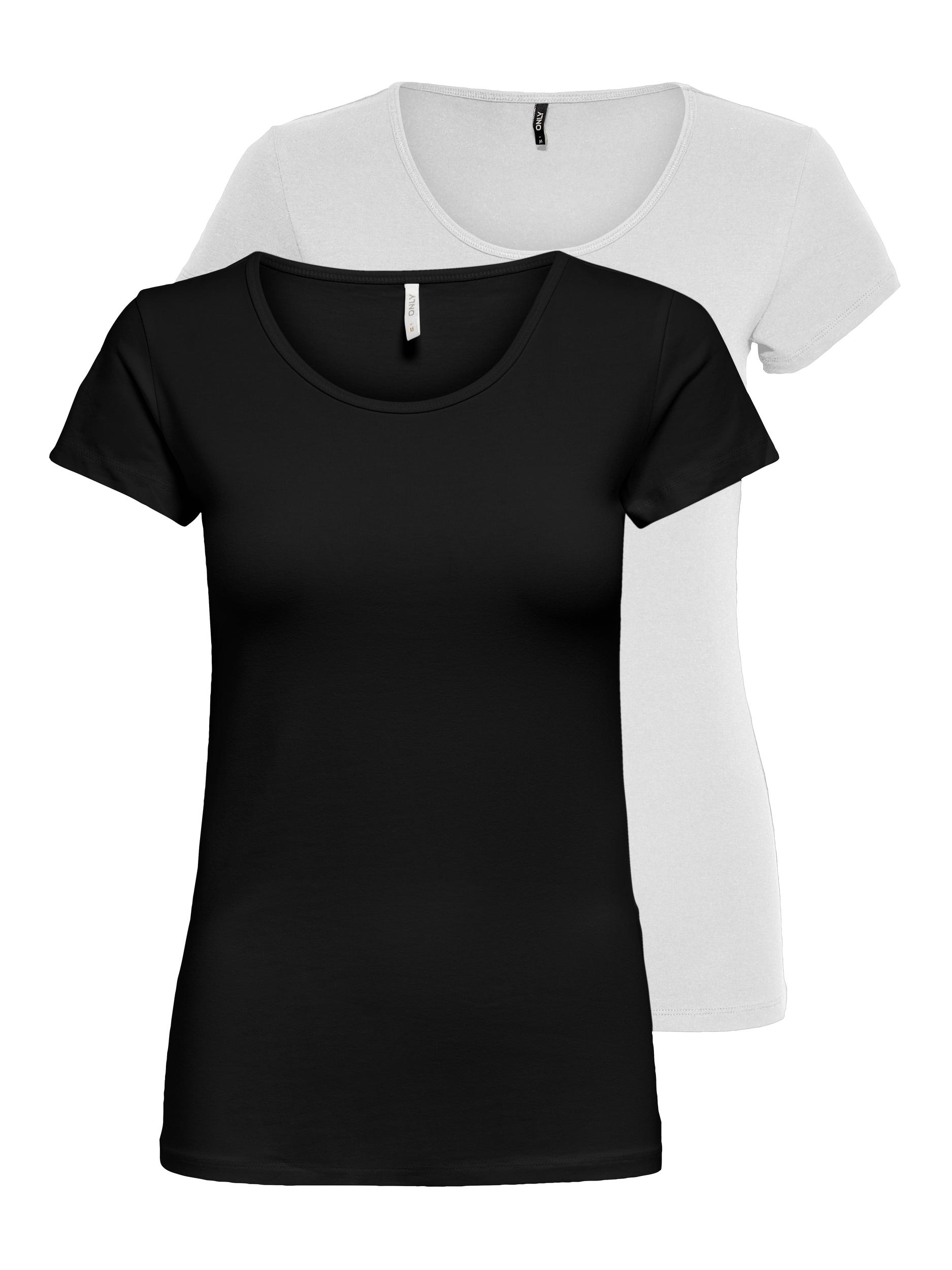 Image of ONLY Rundhalsshirt "ONLLIVELOVE LIFE S/S O-NECK TOP" Packung, 2 Stk.