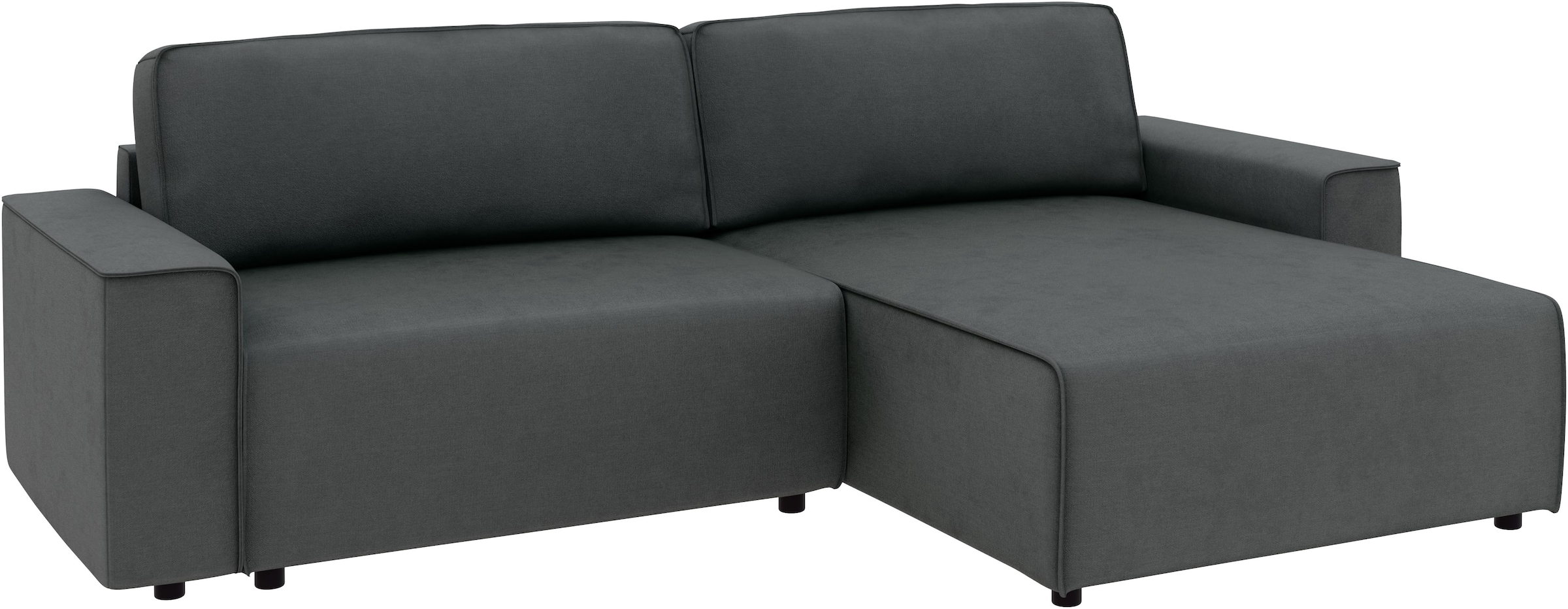 Home affaire Ecksofa »Chance, Recamiere beidseitig montierbar, Schlaffunktion, Breite 265 cm« in Struktur fein LINO, mit Schlaffunktion und Bettkasten