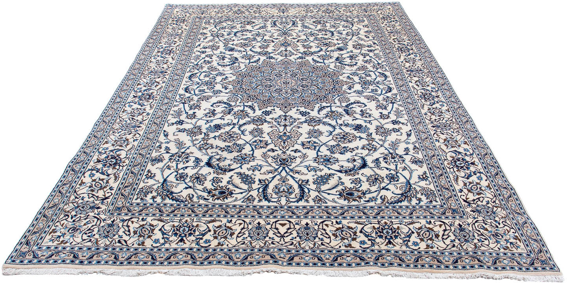Image of morgenland Orientteppich »Perser - Nain - 291 x 199 cm - beige«, rechteckig, 10 mm Höhe, Wohnzimmer, Handgeknüpft, Einzelstück mit Zertifikat bei Ackermann Versand Schweiz