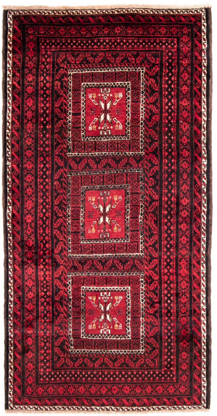 Image of morgenland Hochflor-Läufer »Belutsch Medaillon Rosso 220 x 114 cm«, rechteckig, 0,8 mm Höhe, Handgeknüpft bei Ackermann Versand Schweiz