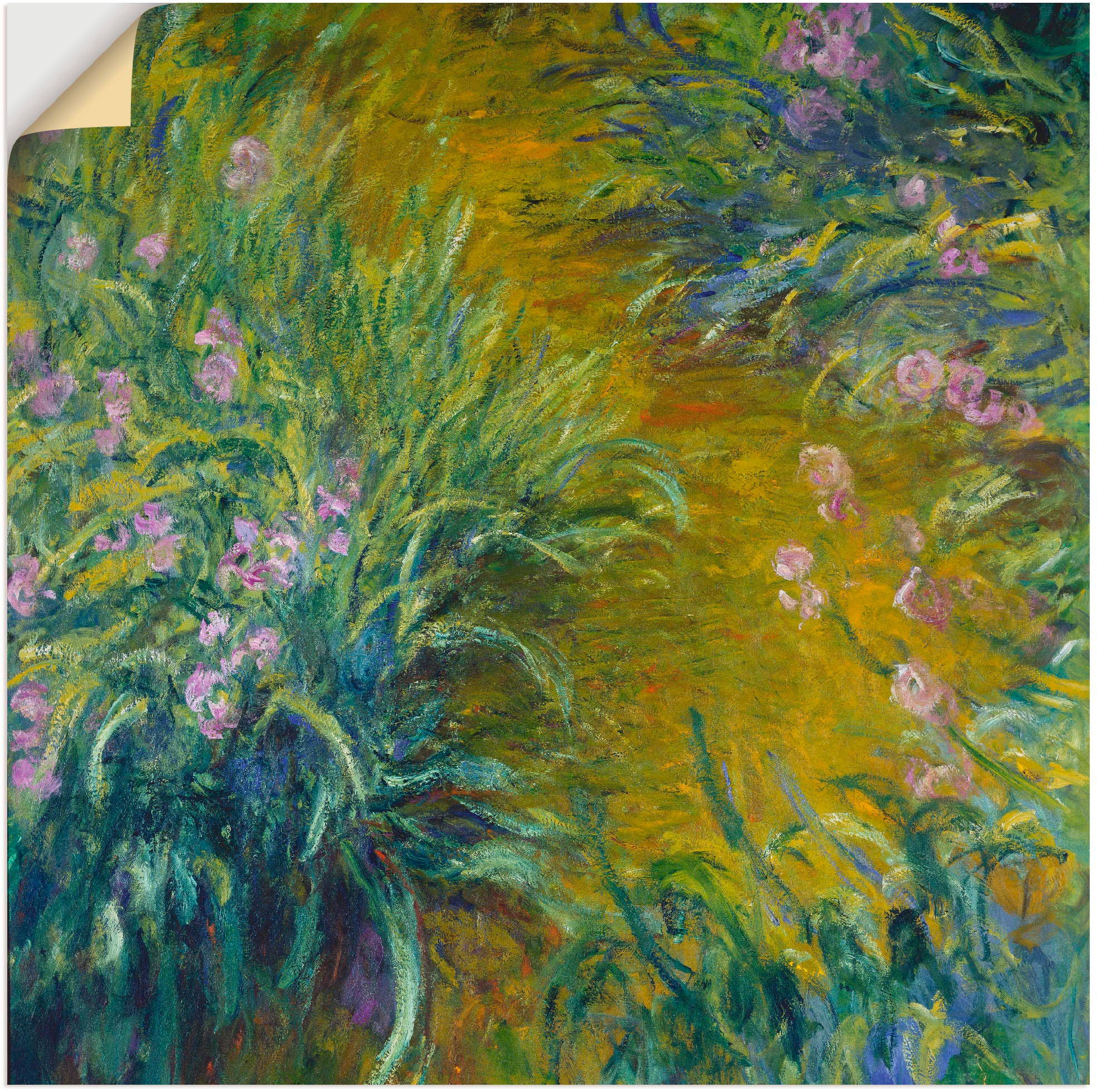 Image of Artland Wandbild »Iris im Garten.«, Blumenwiese, (1 St.), in vielen Grössen & Produktarten -Leinwandbild, Poster, Wandaufkleber / Wandtattoo auch für Badezimmer geeignet bei Ackermann Versand Schweiz