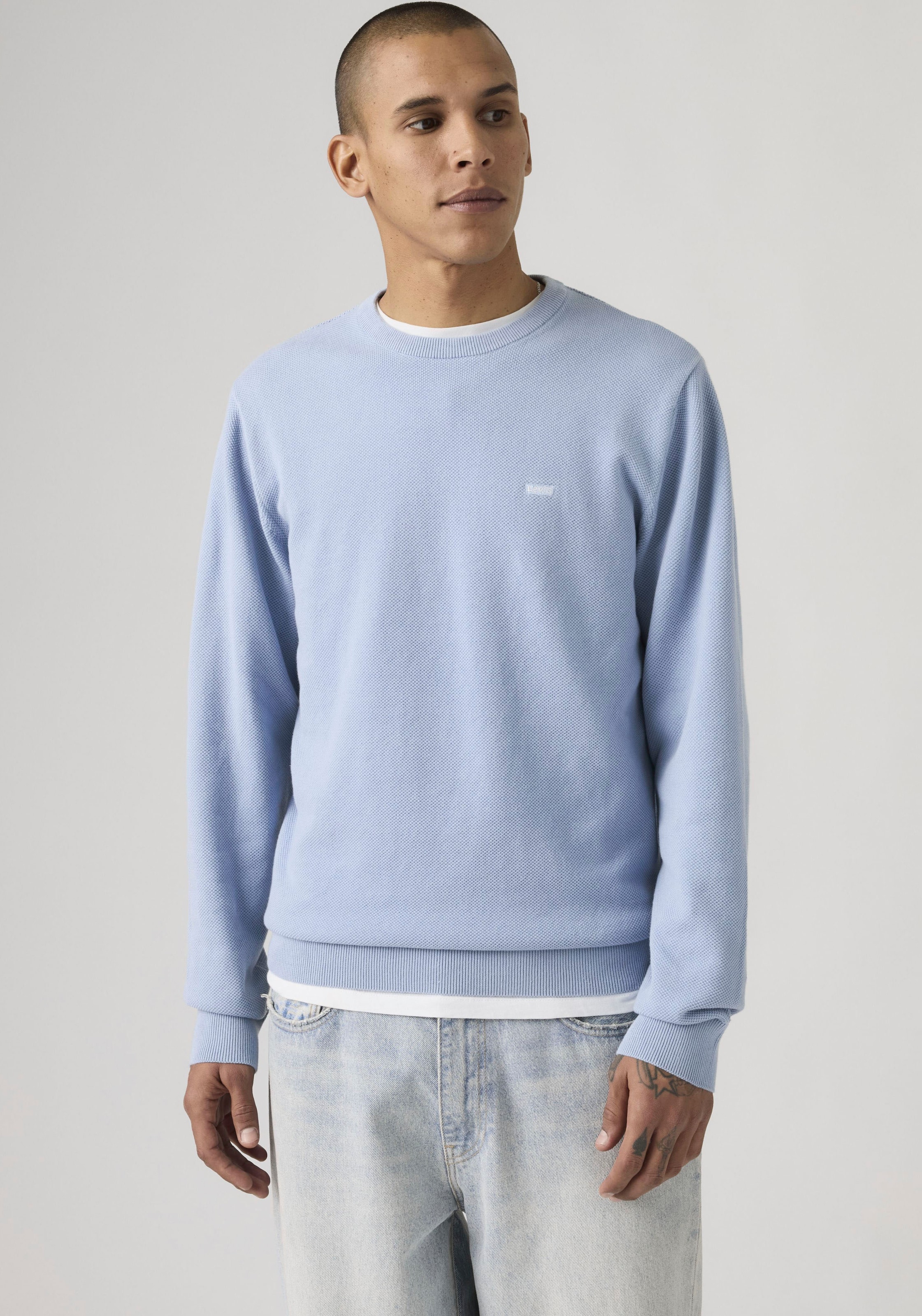 Levi's® Rundhalspullover »LIGHTWEIGHT HM SWEATER« Feingerippte Abschlüsse
